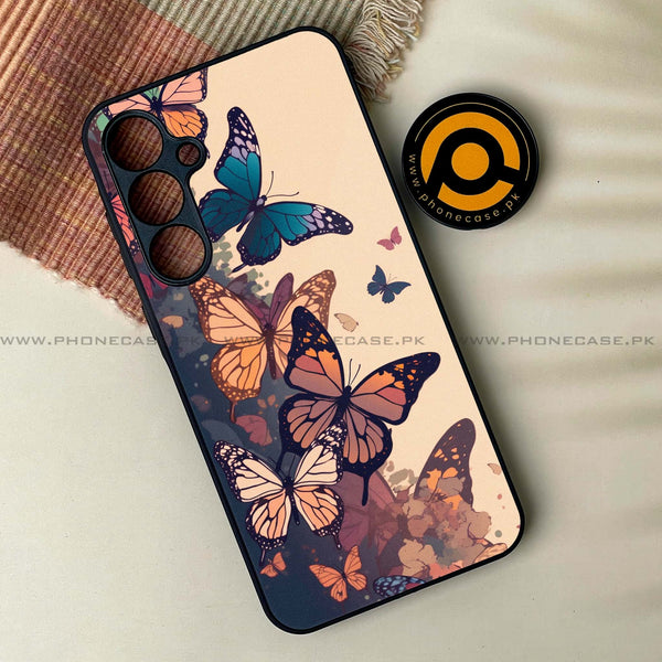 Samsung Galaxy A15 - Butterflies Design 6  - Premium Metal Printed soft Bumper shock Proof Case  CS-47293