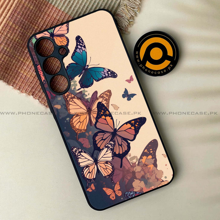 Samsung Galaxy S23 FE - Butterflies Design Design 6- Premium Metal Printed soft Bumper shock Proof Case CS-46776