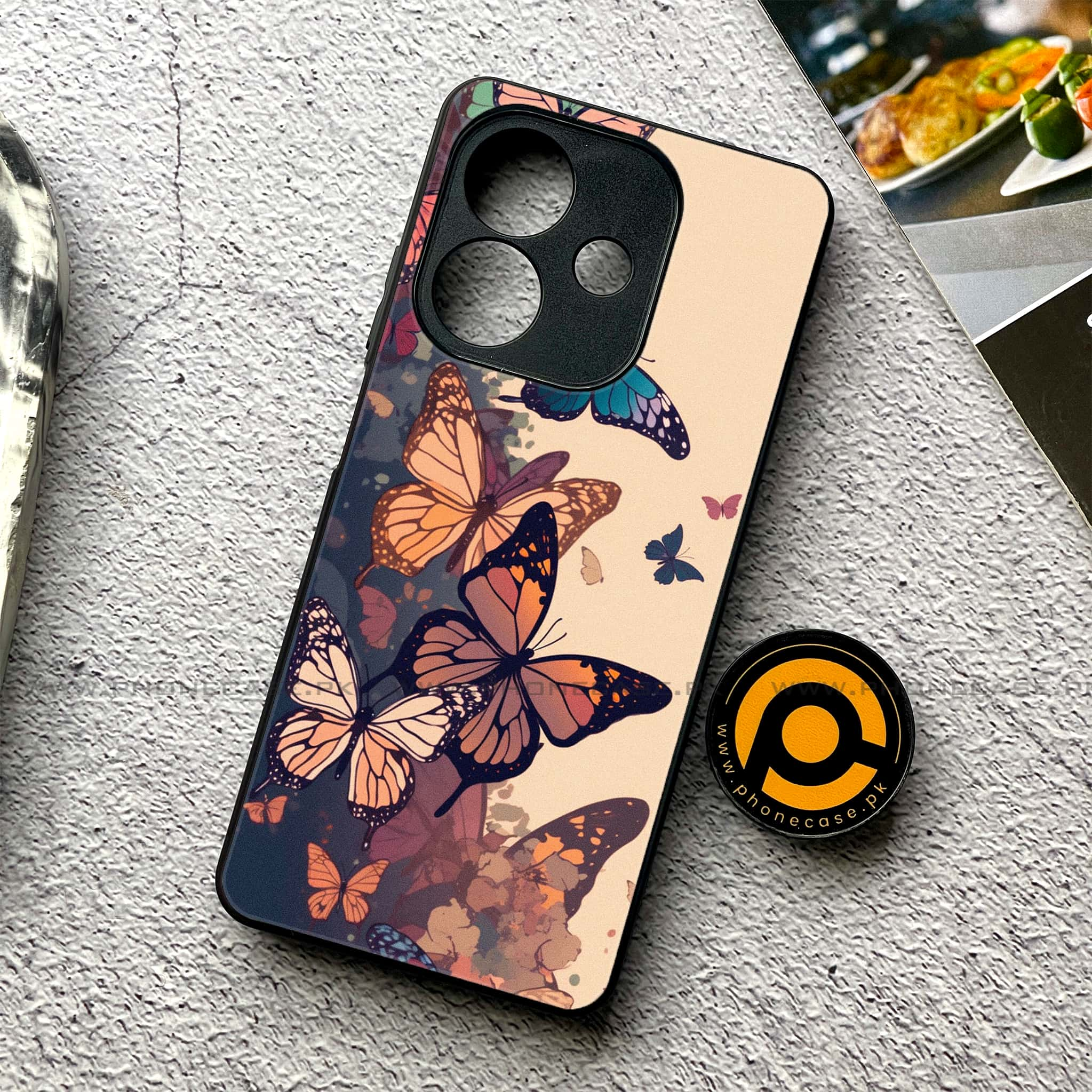 iPhone 16 Pro -  Butterflies Design - Premium Printed Metal soft Bumper shock Proof Case