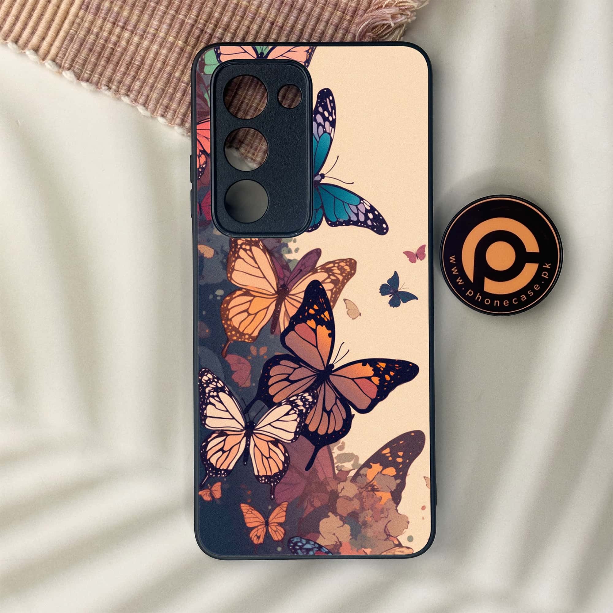 Oppo A5 2025 - Butterflies Design Series - Premium Metal Printed soft Bumper shock Proof Case
