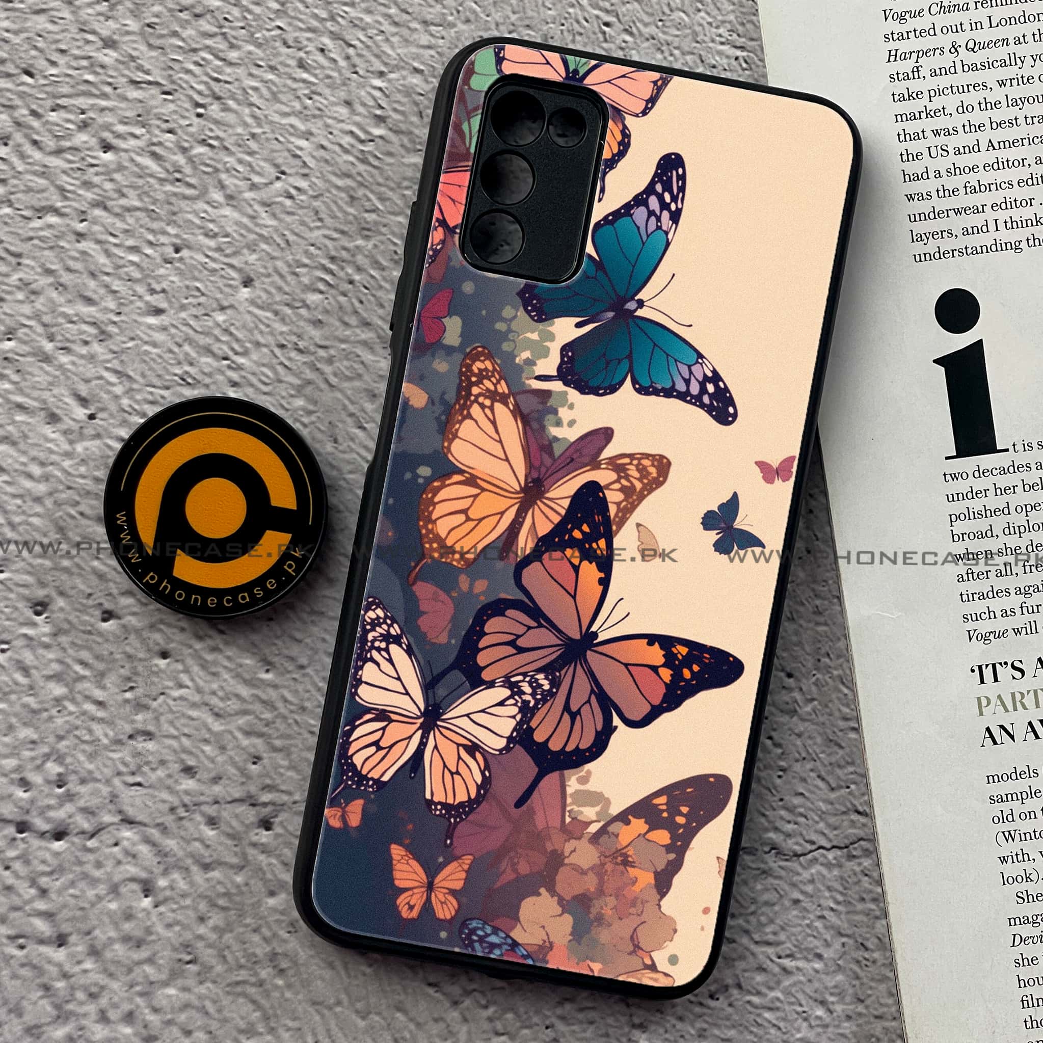 Samsung Galaxy A02s -  Butterflies Design Series - Premium Printed Metal soft Bumper shock Proof Case