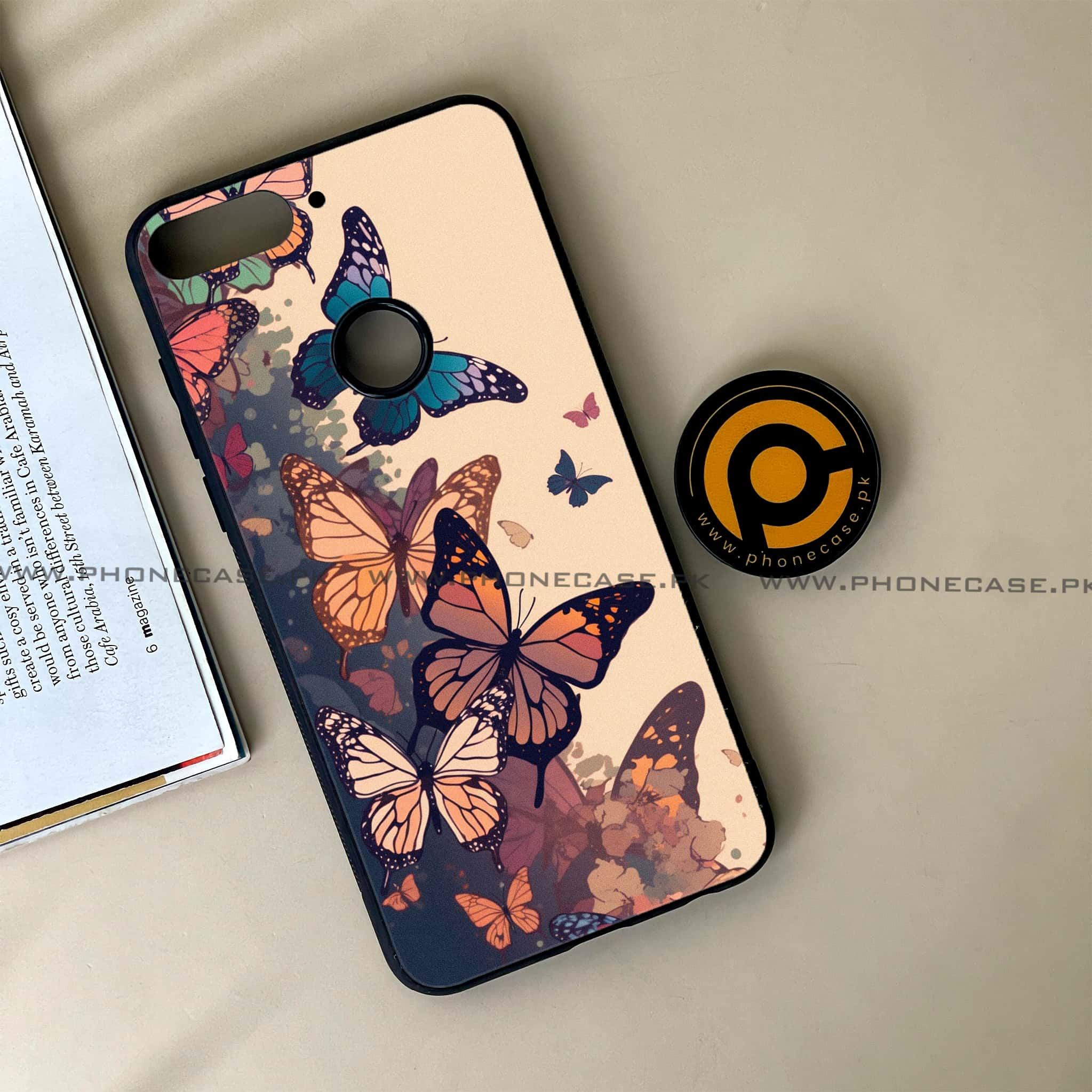 Huawei Y7 Prime (2018) - Butterflies Design Series - Premium Printed Glass soft Bumper shock Proof Case