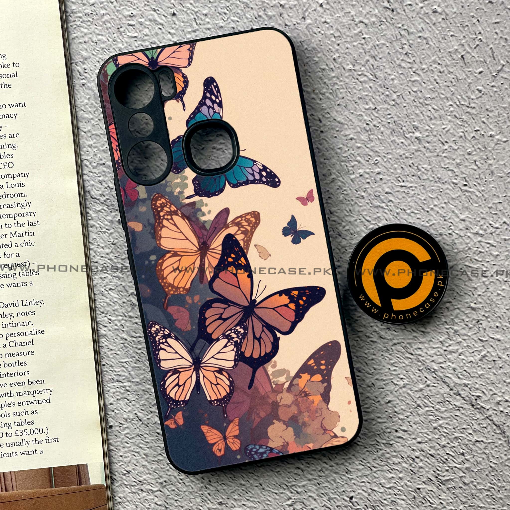 Infinix Hot 12 Pro - Butterflies Design - Premium Printed Metal soft Bumper shock Proof Case