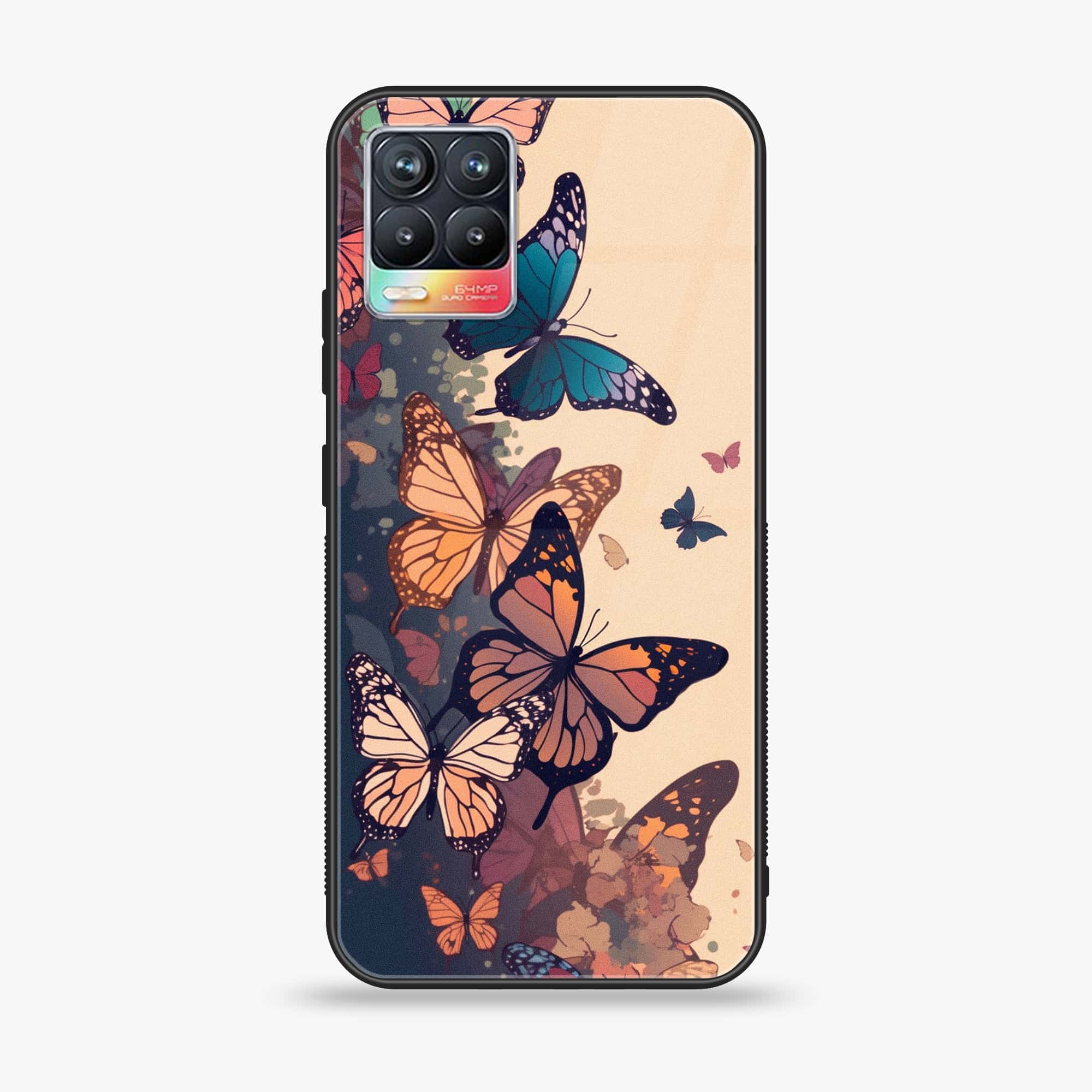 Realme 8 Pro - Butterflies Design Series - Premium Printed Glass soft Bumper shock Proof Case