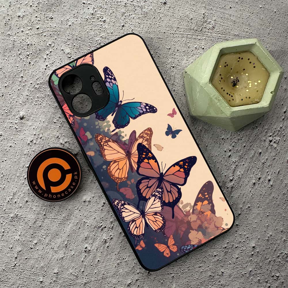Nothing Phone 2 - Butterflies Design Series - Premium Metal  Printed soft Bumper shock Proof Case