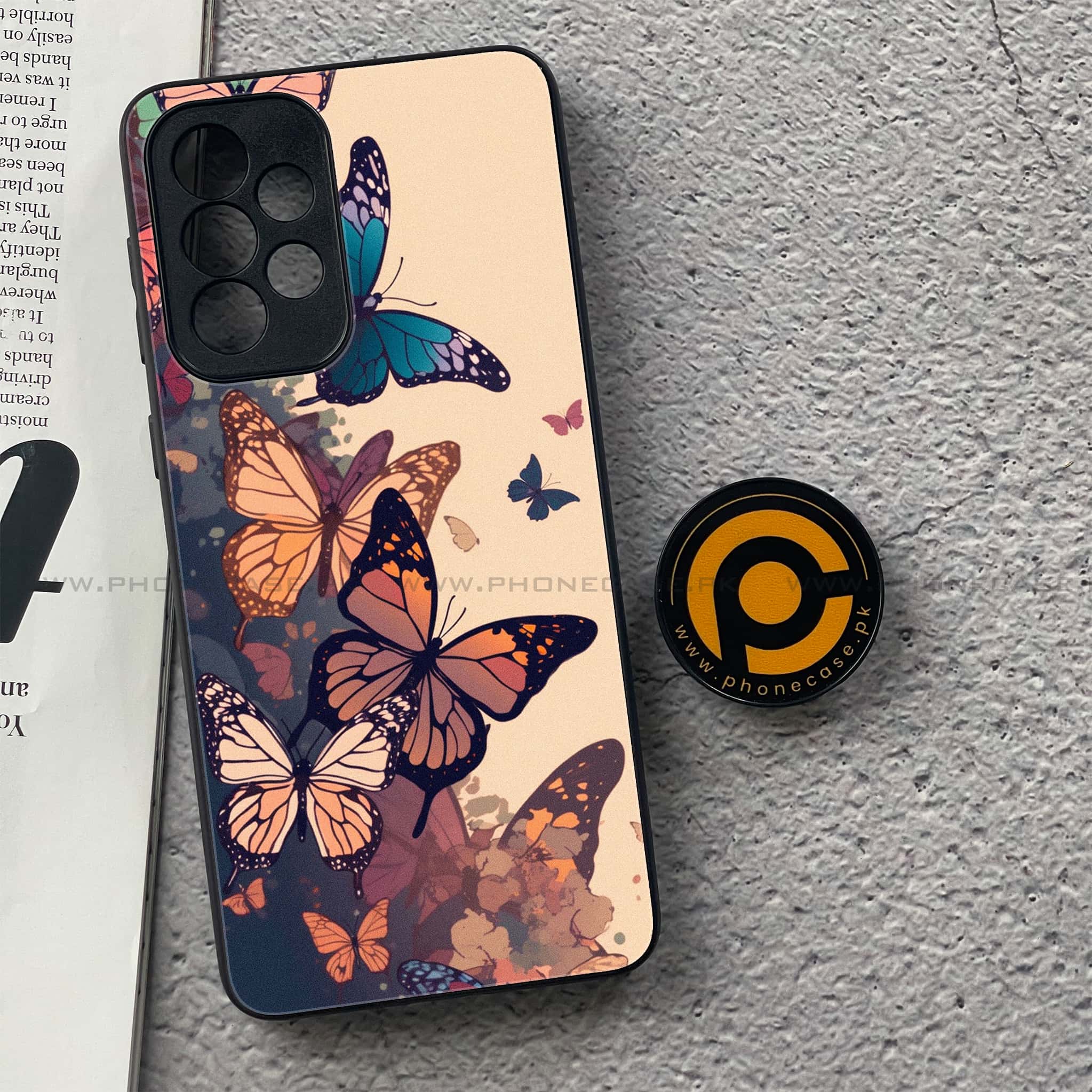 Samsung Galaxy A33- Butterflies Design Series - Premium Printed Glass soft Bumper shock Proof Case