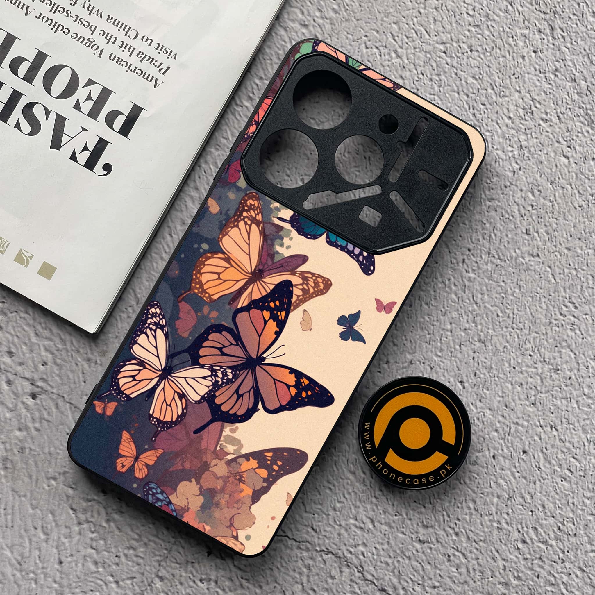 Tecno Pova 6 Neo - Butterflies Design Series - Premium Metal  Printed soft Bumper shock Proof Case