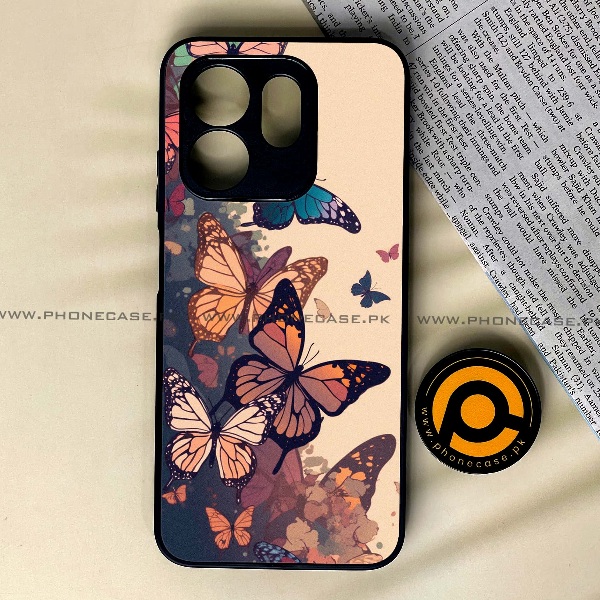 Infinix Smart 9 HD - Butterflies Design - Premium Metal Printed soft Bumper shock Proof Case