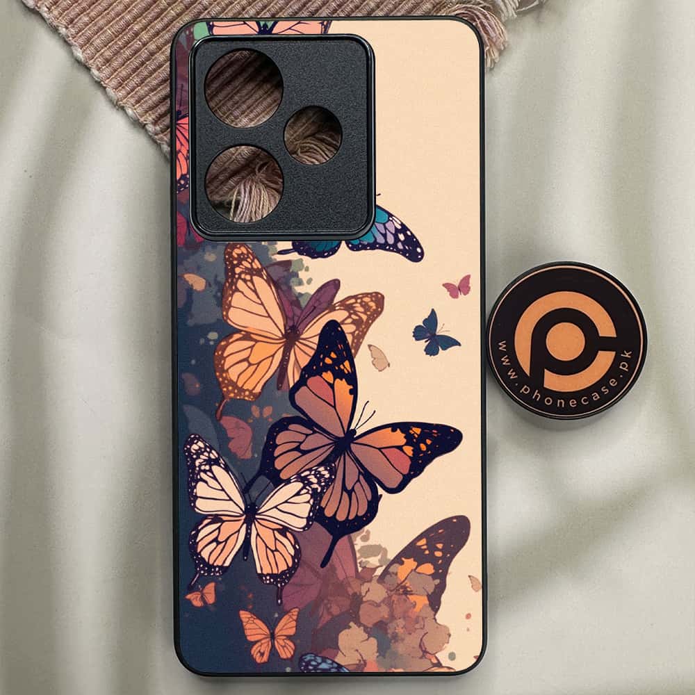 Realme GT 7 - Butterflies Design Series - Premium Metal Printed soft Bumper shock Proof Case
