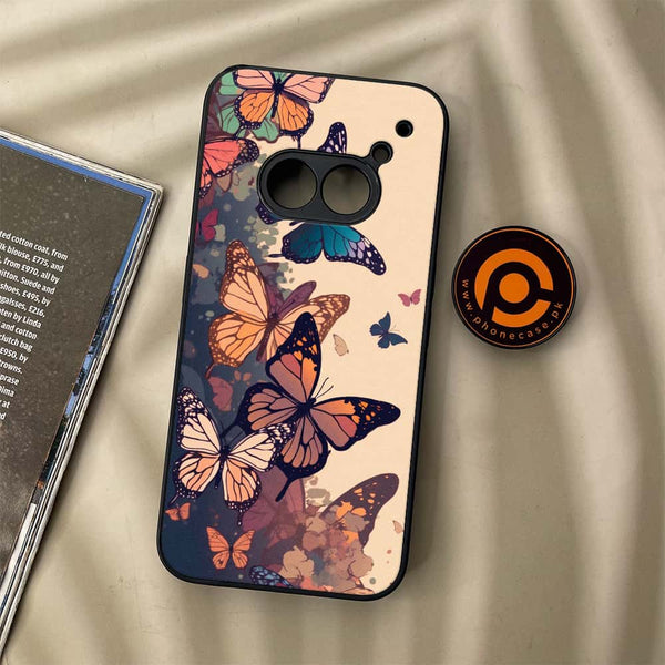 Nothing Phone (2a) - Butterflies Design Design 6- Premium Metal Printed soft Bumper Shock Proof Case CS-46023