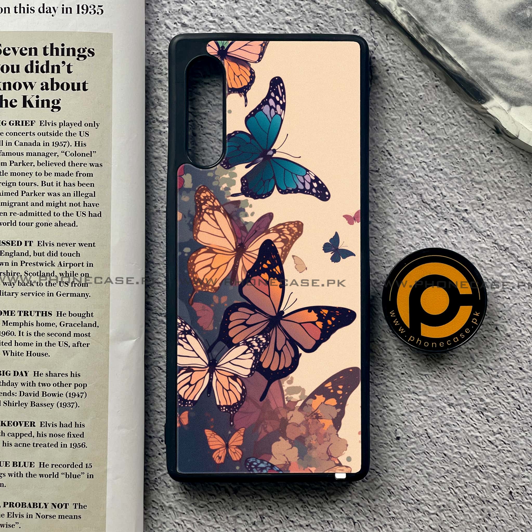 LG G9 - Butterflies Design Series - Premium Metal Printed soft Bumper shock Proof Case