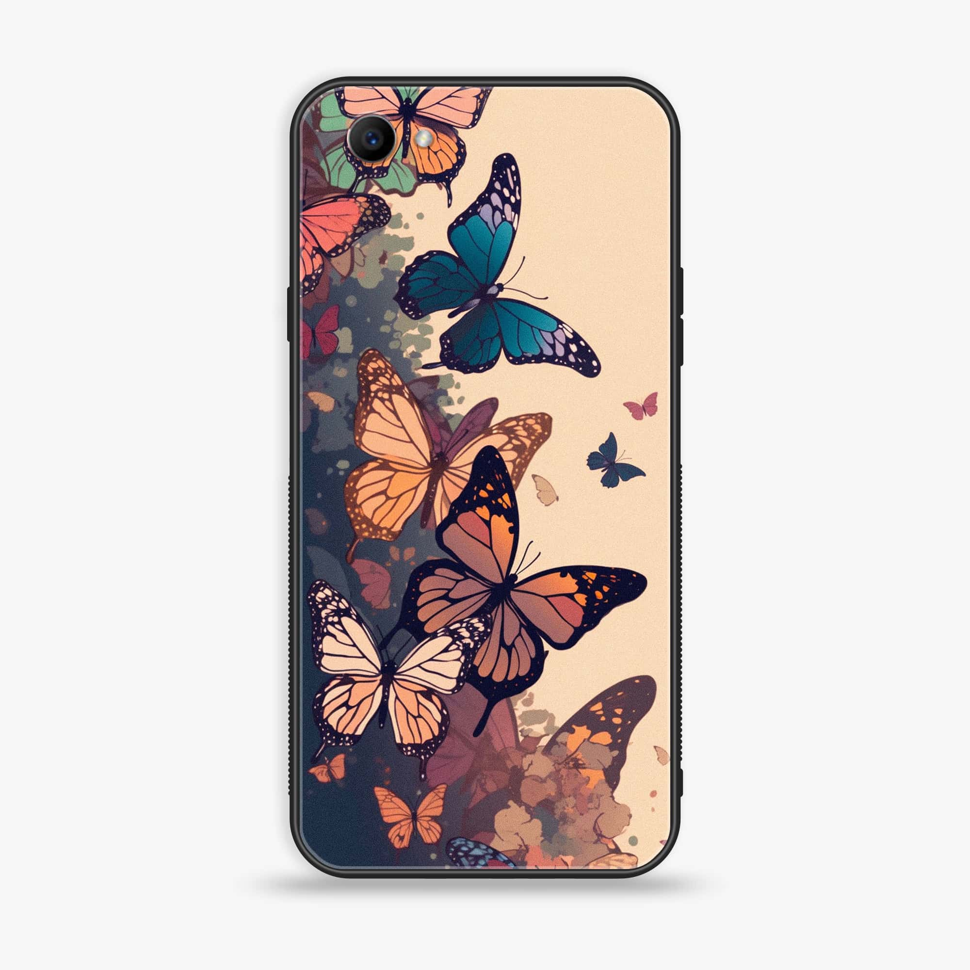 Oppo F7 Youth - Butterflies Design Series - Premium Printed Glass soft Bumper shock Proof Case