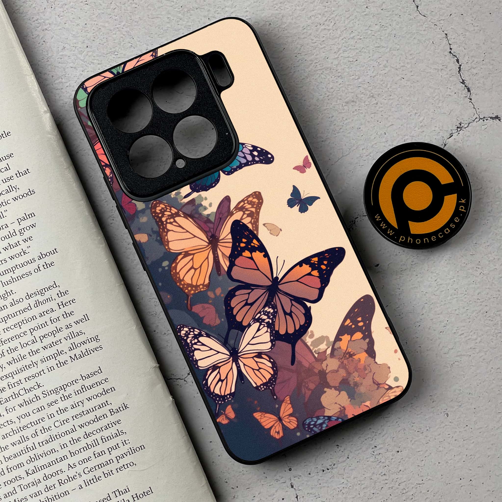 Xiaomi 15 - Butterflies Design - Premium Metal Printed soft Bumper shock Proof Case