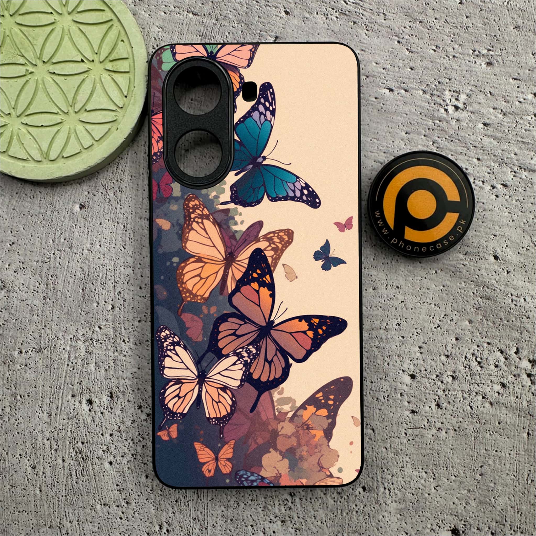 Xiaomi Poco X7 Pro 5G - Butterflies Design Series - Premium Metal  Printed soft Bumper shock Proof Case
