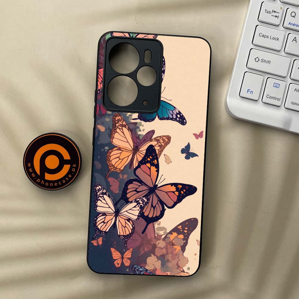 Realme 14 5G - Butterflies Design Series - Premium Metal Printed soft Bumper Shock Proof Case