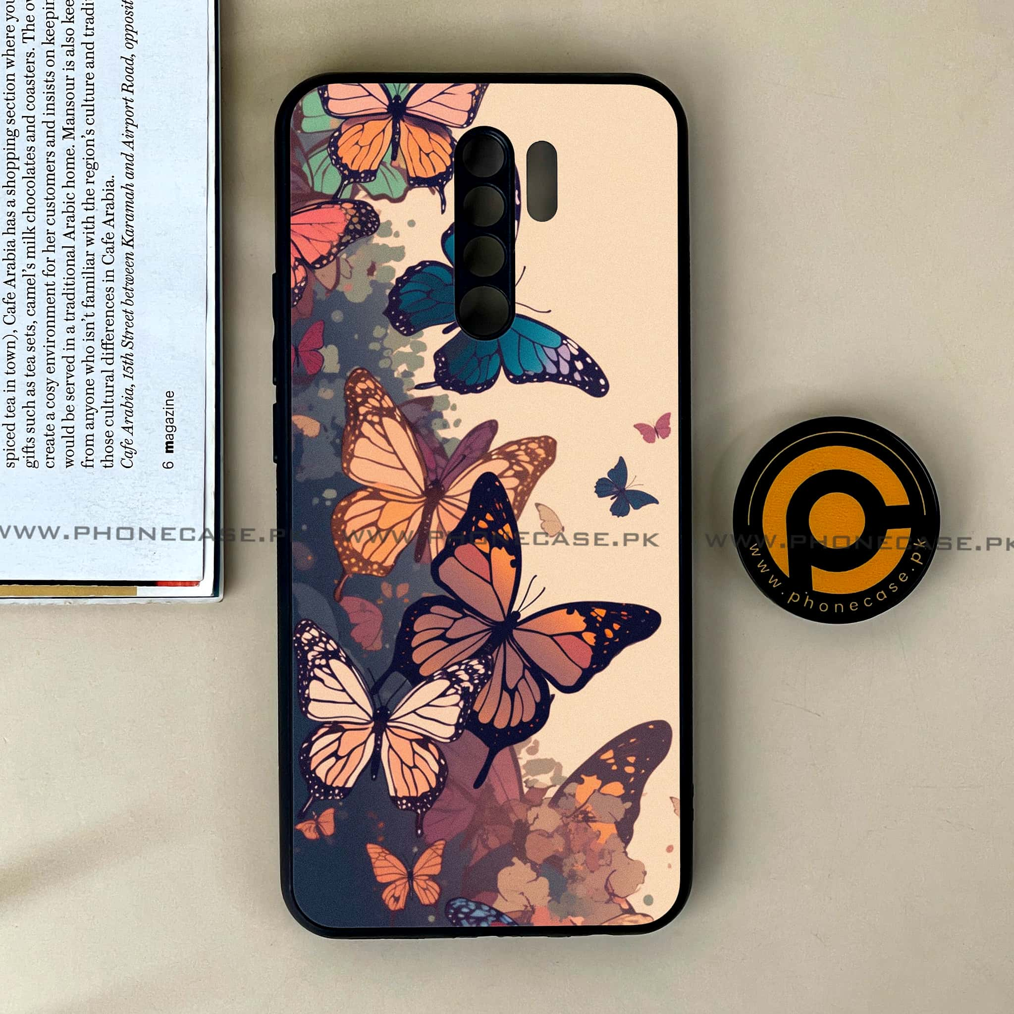 Xiaomi Redmi 9 - Butterflies Design Series - Premium Printed Glass soft Bumper shock Proof Case