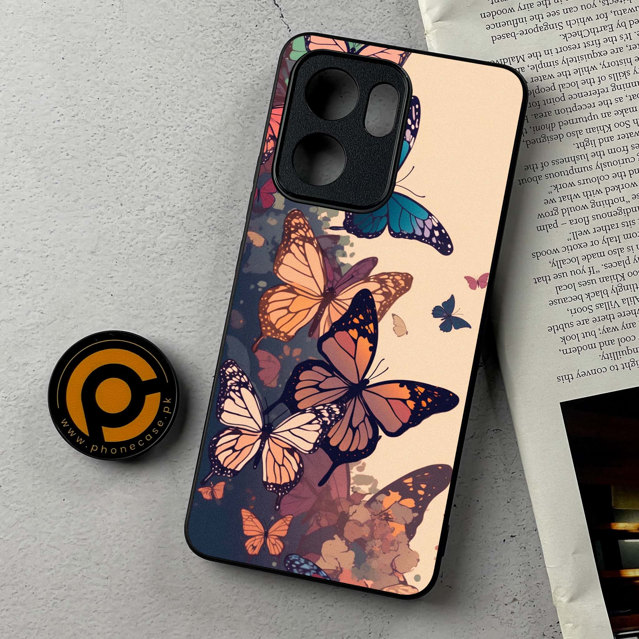 Oppo Reno 13F - Butterflies Design Series - Premium Metal Printed Soft Bumper Shockproof Case