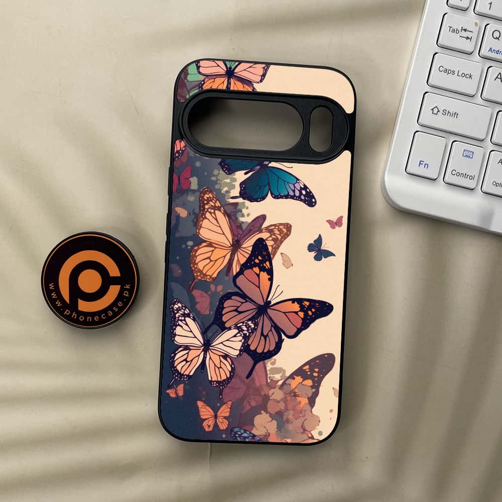 Google Pixel 10 Pro  - Butterflies Design Series - Premium Metal Printed soft Bumper Shock Proof Case