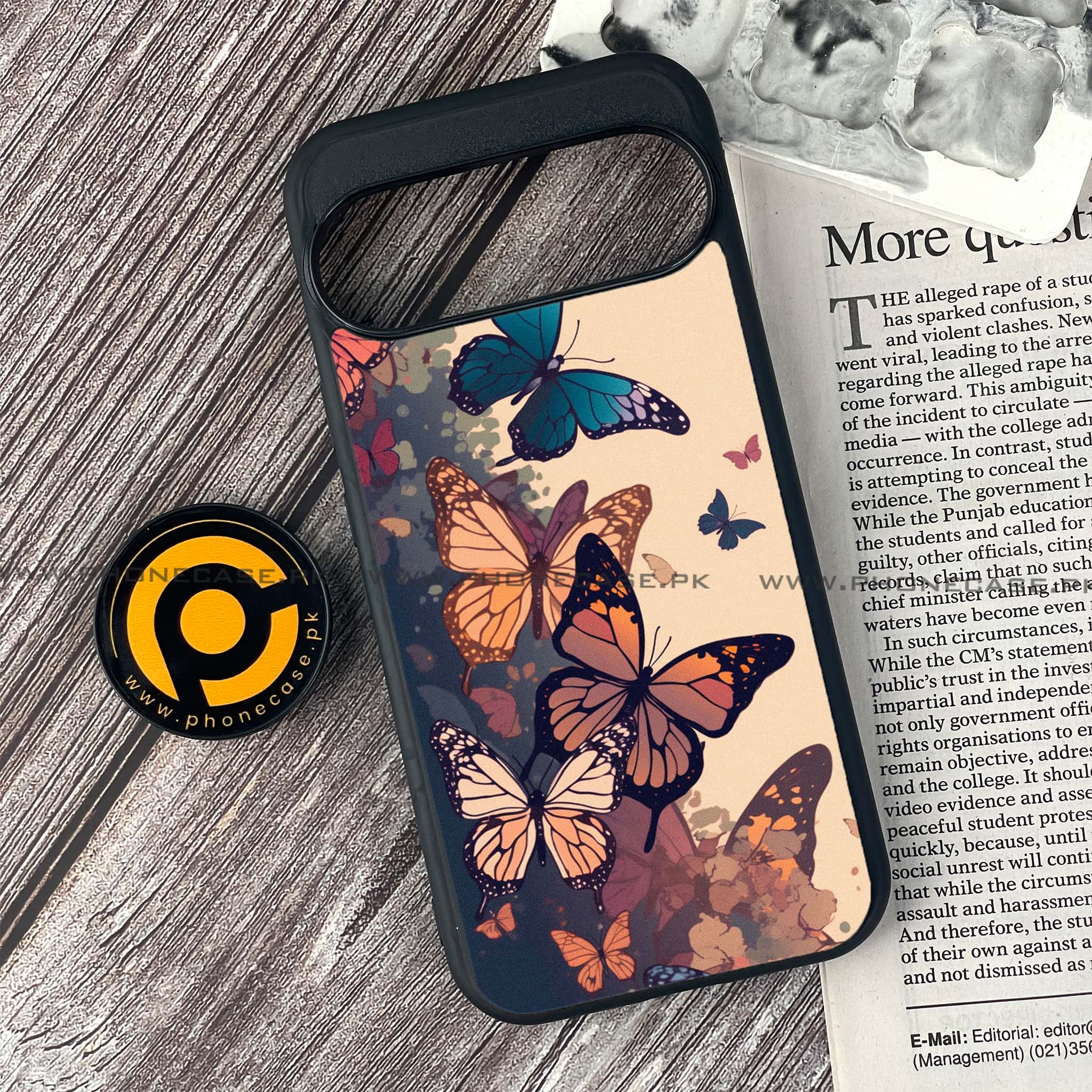 Google Pixel 9 Pro -  Butterflies Design Series - Premium Printed Glass soft Bumper shock Proof Case