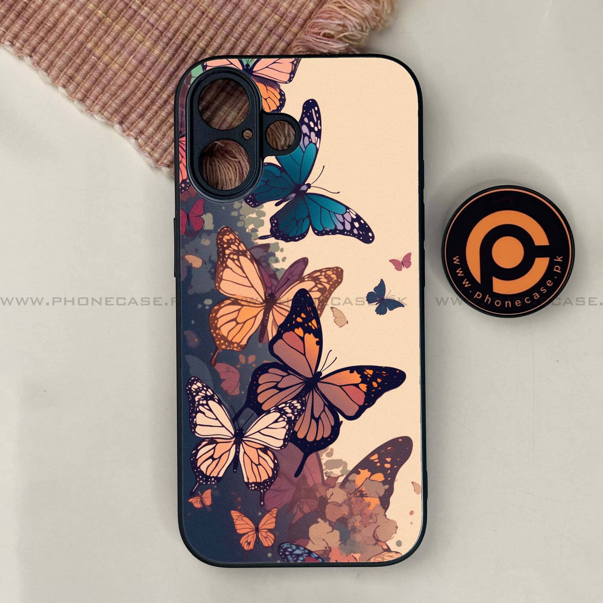 Butterflies Design- Premium Printed Metal soft Bumper shock Proof Case All Models