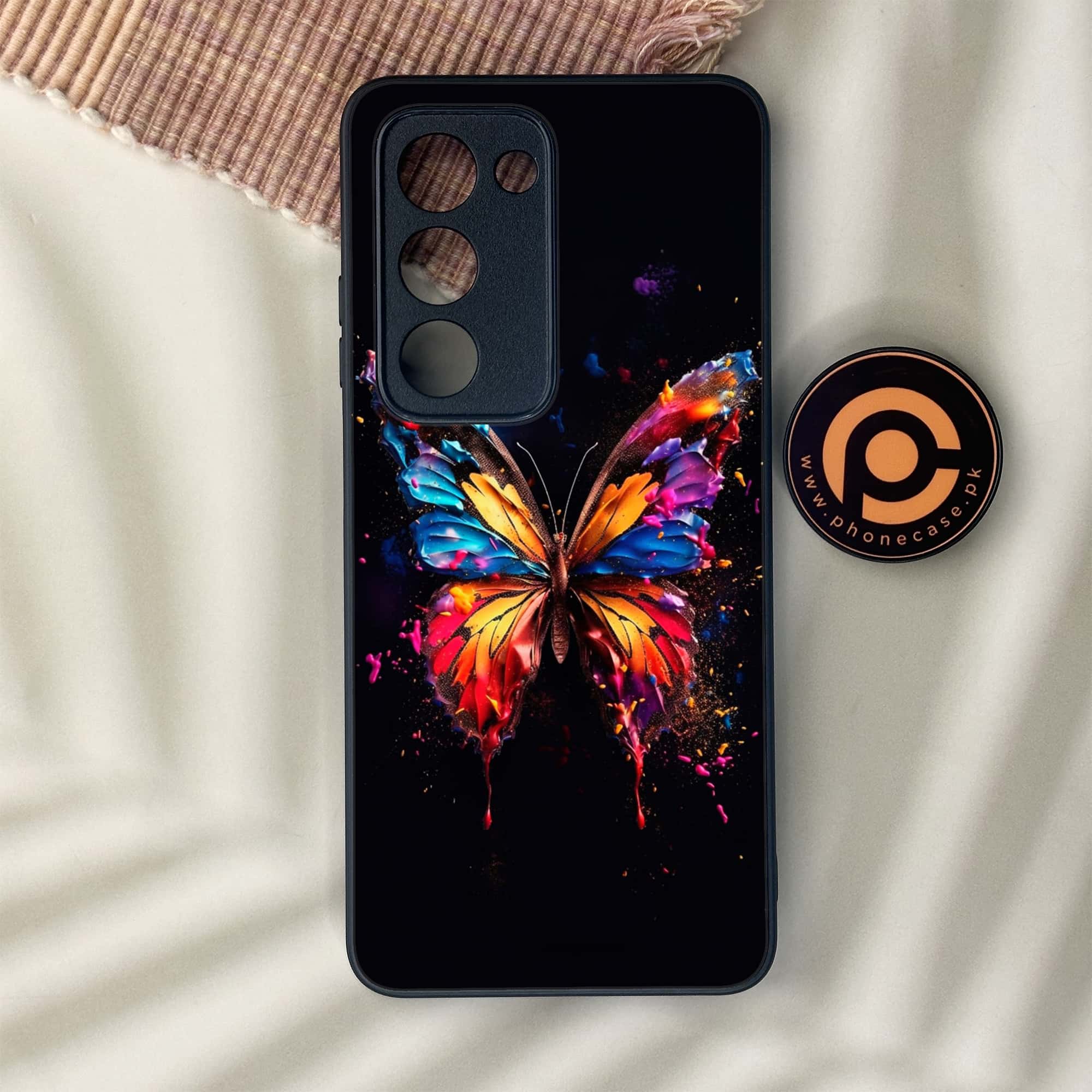 Oppo A5 2025 - Butterflies Design Series - Premium Metal Printed soft Bumper shock Proof Case