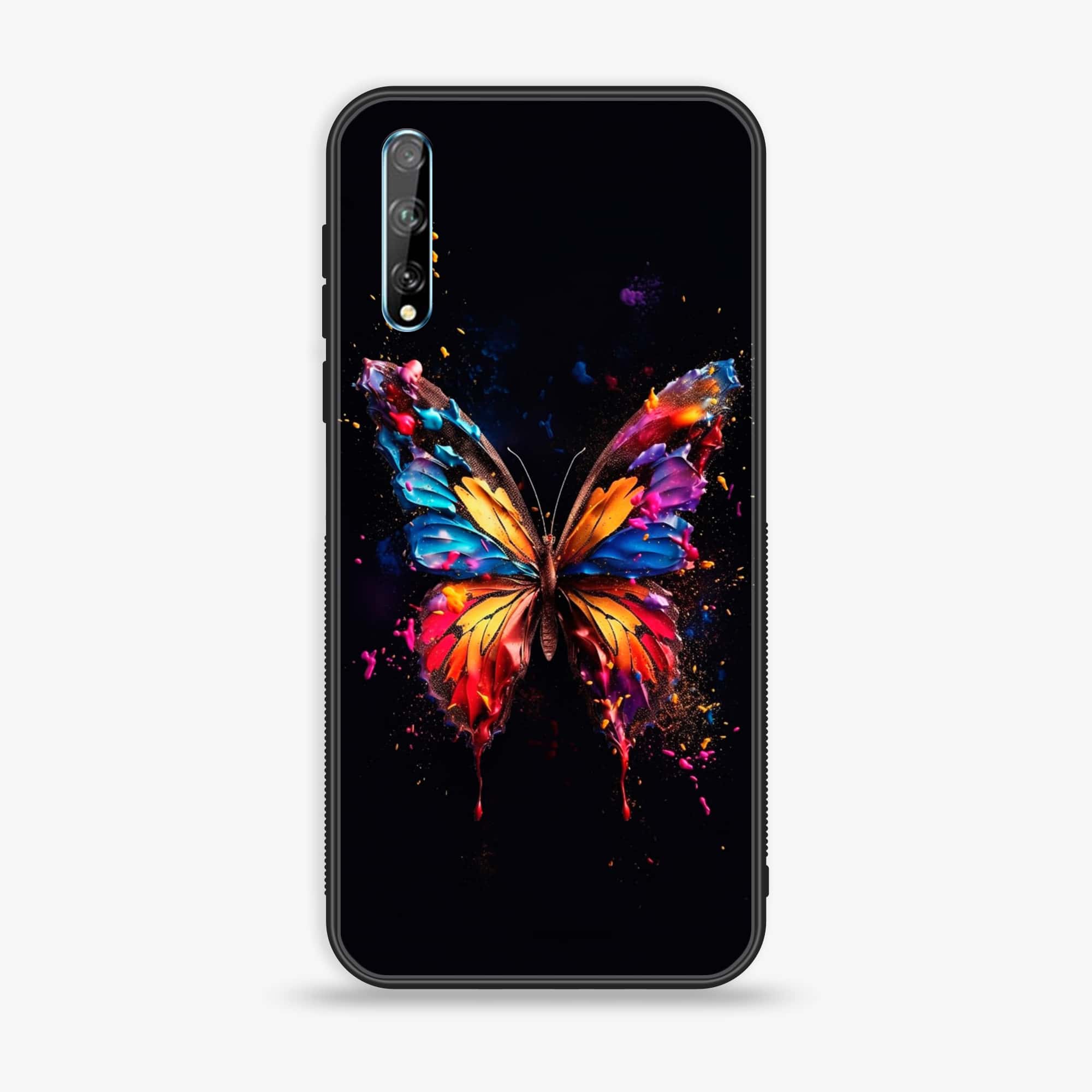 Huawei Y8p - Butterflies Design Series - Premium Printed Glass soft Bumper shock Proof Case