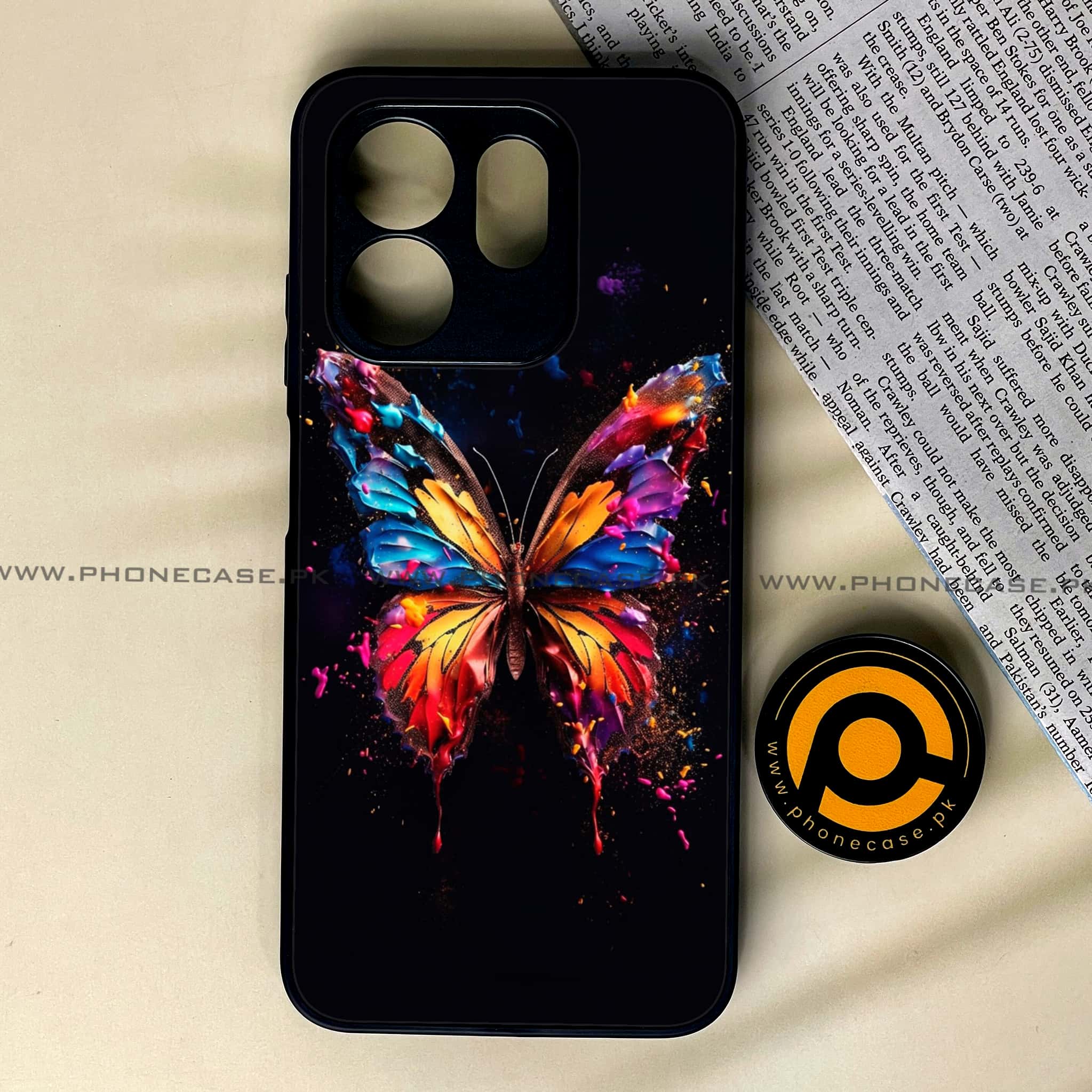Infinix Smart 9 HD - Butterflies Design - Premium Metal Printed soft Bumper shock Proof Case
