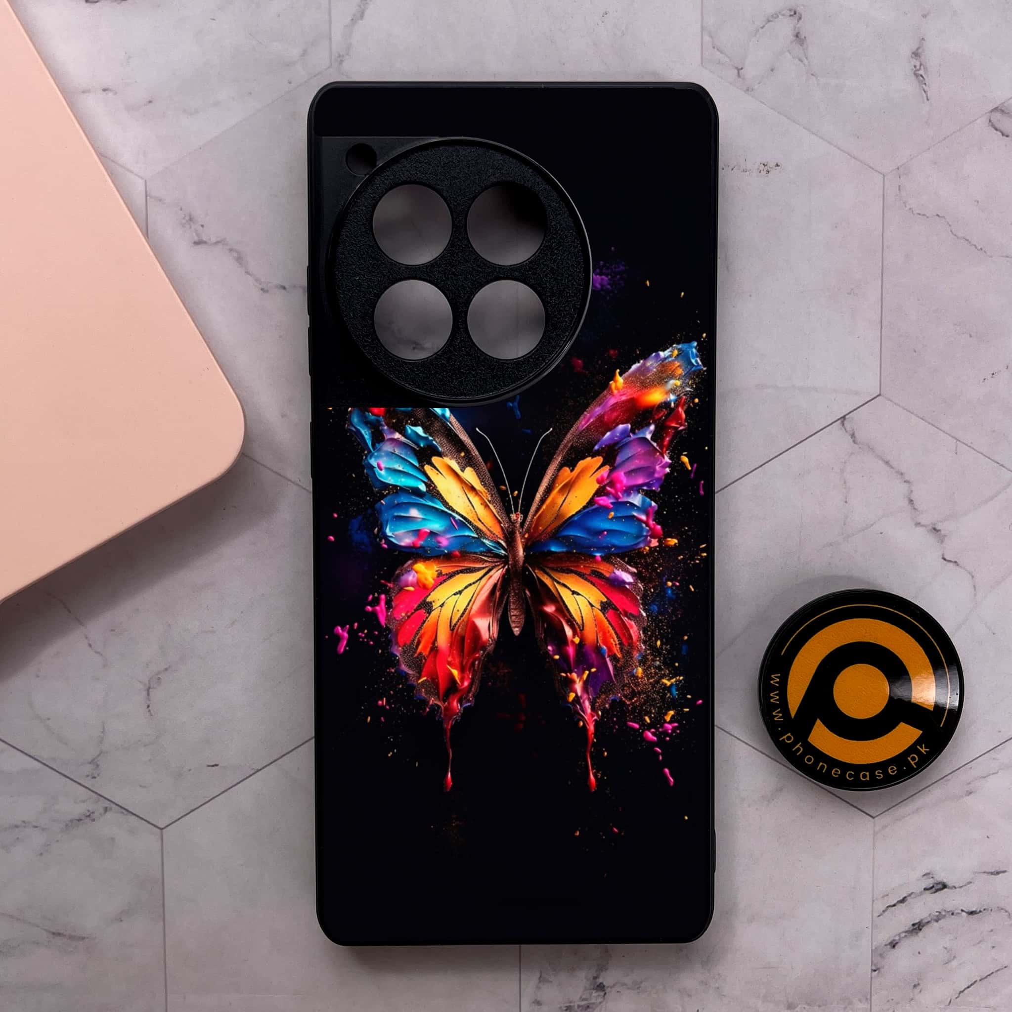 OnePlus 12R - Butterflies Design Series - Premium Metal Printed soft Bumper shock Proof Case