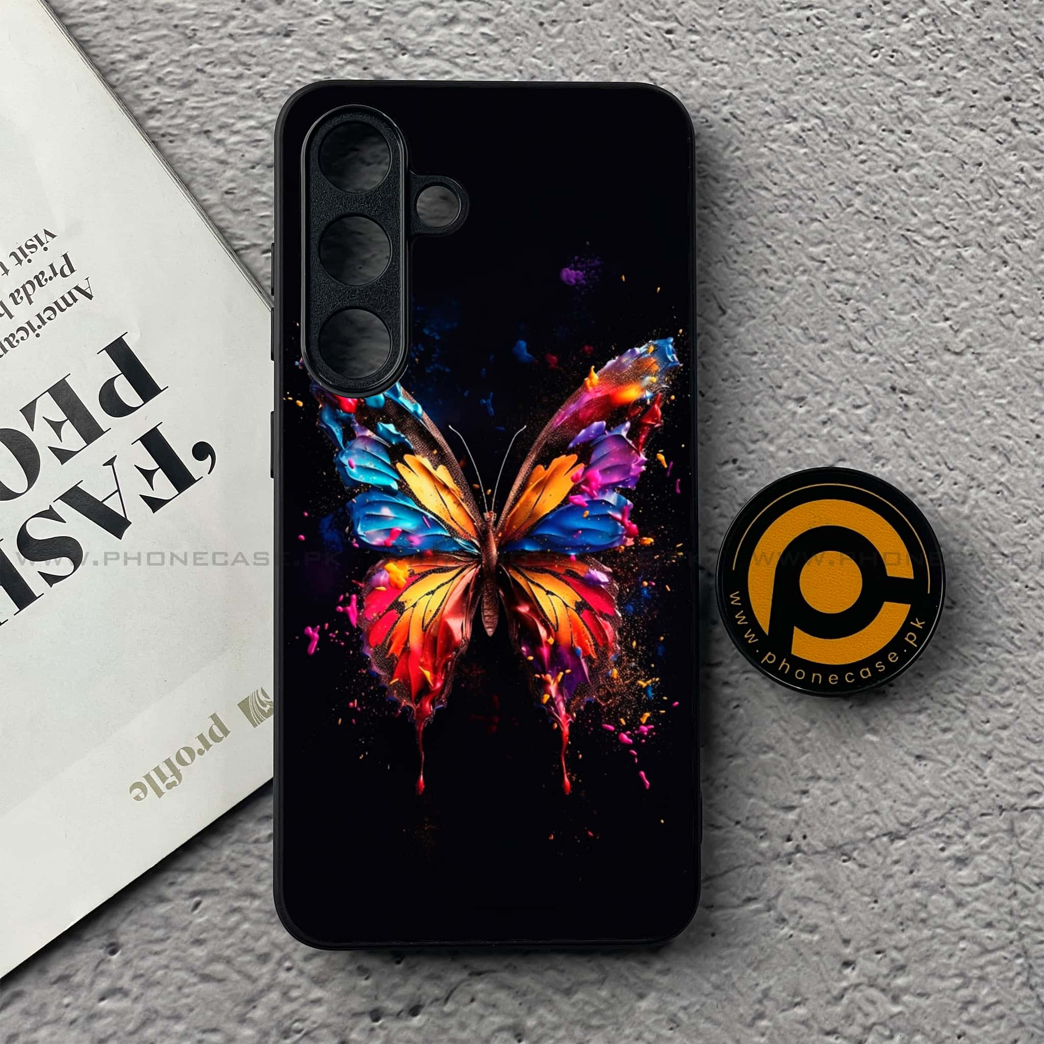Samsung Galaxy S25 FE - Butterflies Design Series - Premium Metal Printed soft Bumper shock Proof Case