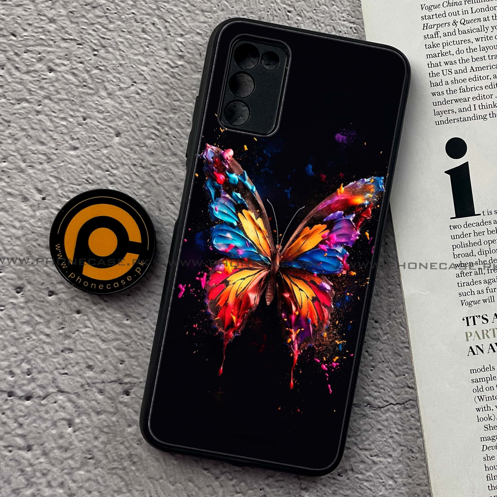 Samsung Galaxy A02s -  Butterflies Design Series - Premium Printed Metal soft Bumper shock Proof Case