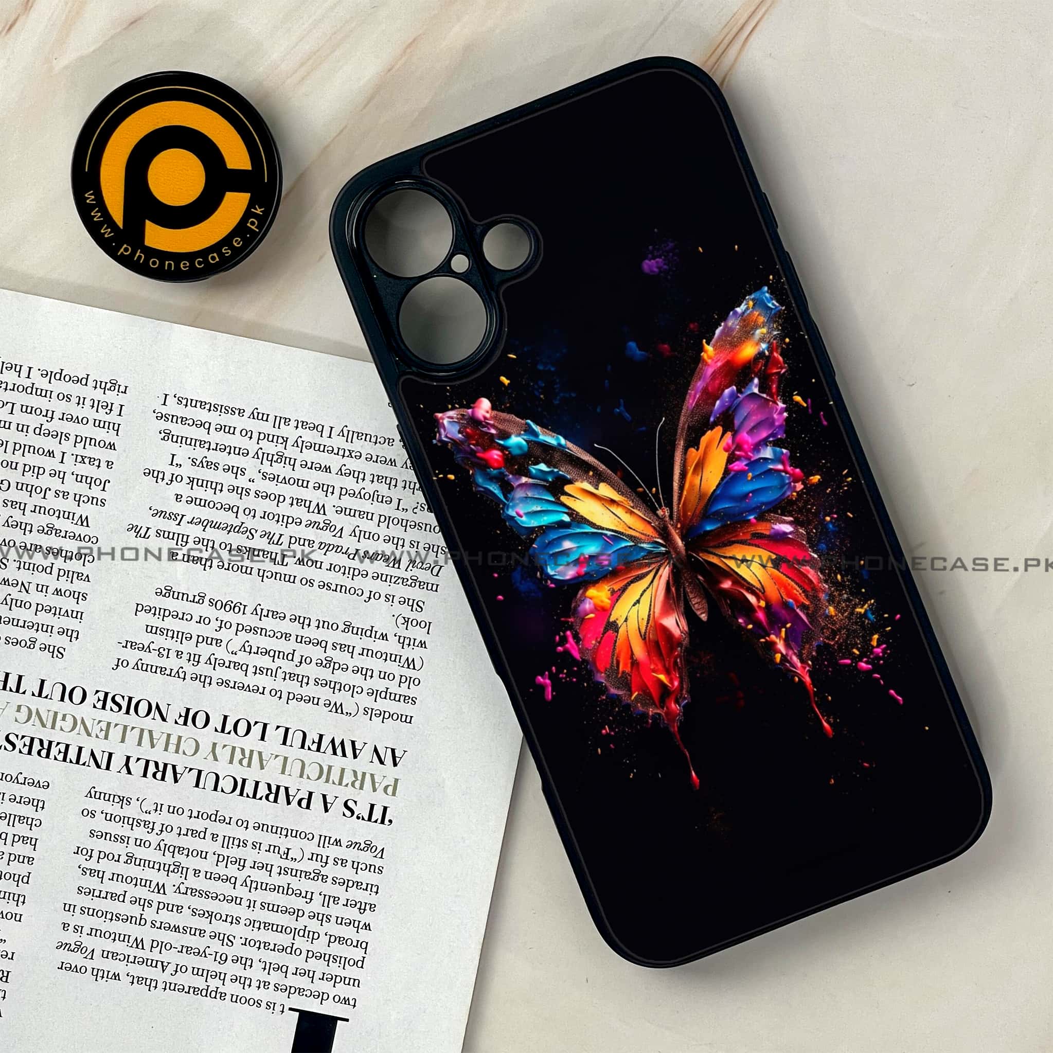 iPhone 16 Plus -   Butterflies Design - Premium Metal Printed soft Bumper shock Proof Case