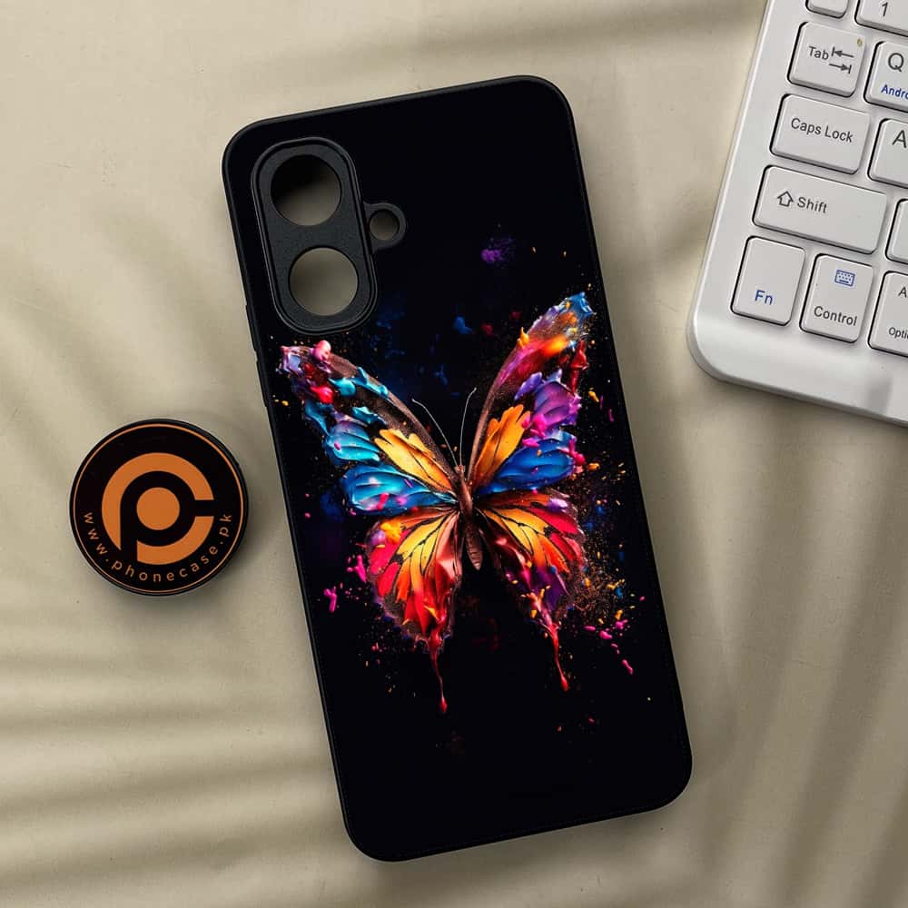 Tecno Spark Go 2 - Butterflies Design Series - Premium Metal Printed soft Bumper Shock Proof Case