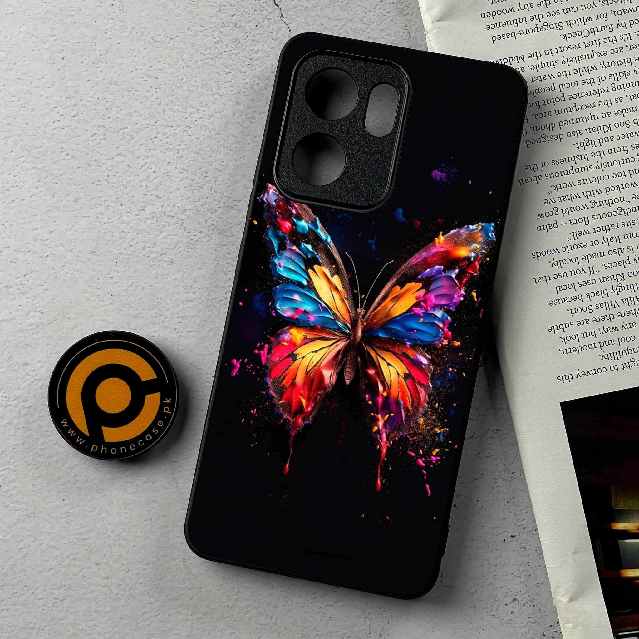 Oppo Reno 13F - Butterflies Design Series - Premium Metal Printed Soft Bumper Shockproof Case