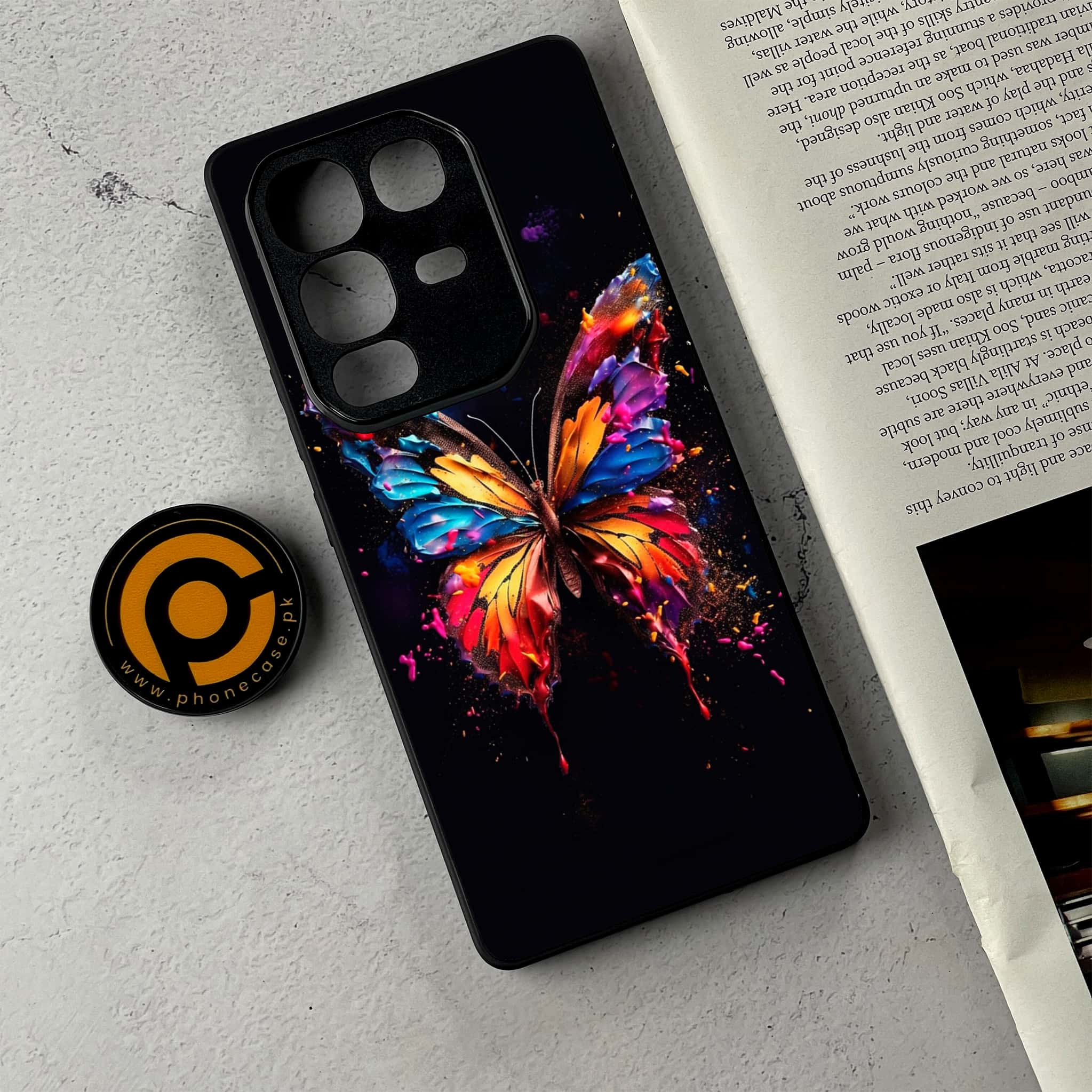 Infinix Note 50 Pro Plus - Butterflies Design Series - Premium Metal Printed Soft Bumper Shockproof Case
