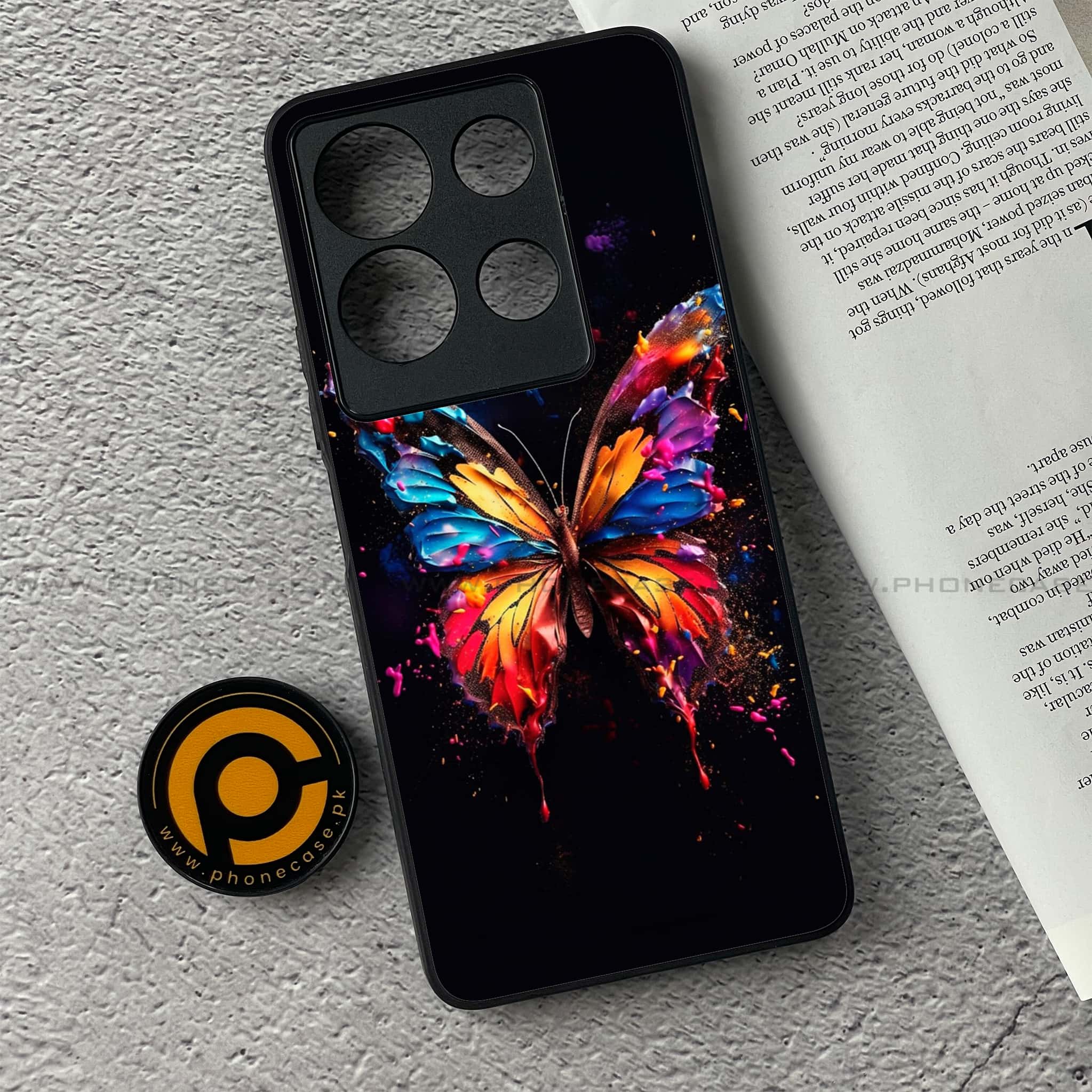 Infinix Note 30 - Butterflies Design Series - Premium Printed Glass soft Bumper shock Proof Case