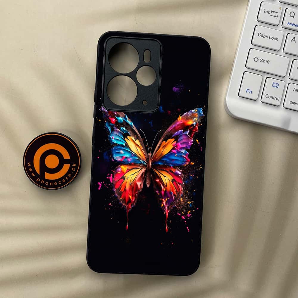 Realme 14T 5G - Butterflies Design Series - Premium Metal Printed soft Bumper Shock Proof Case