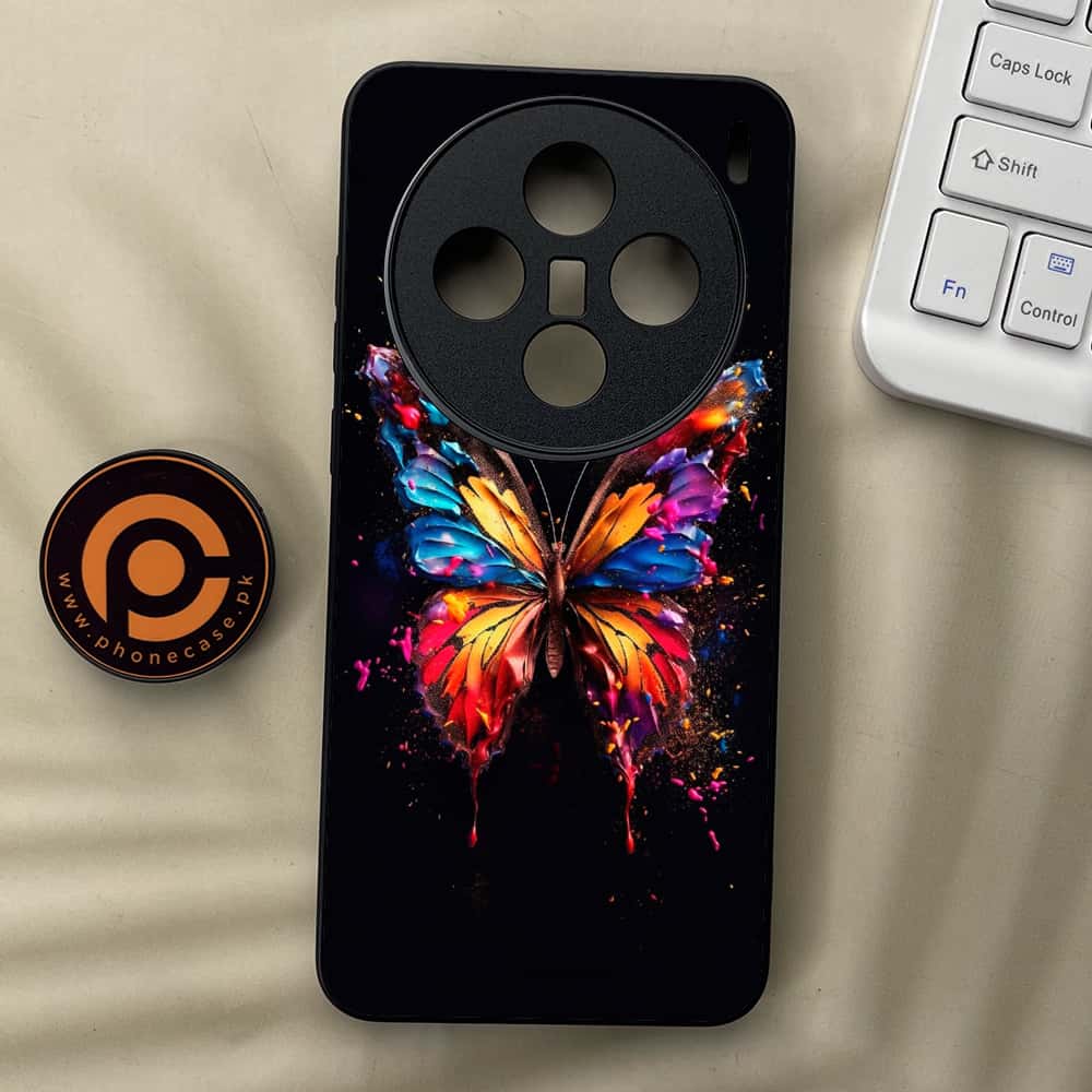 Vivo X200 - Butterflies Design Series - Premium Metal  Printed soft Bumper shock Proof Case
