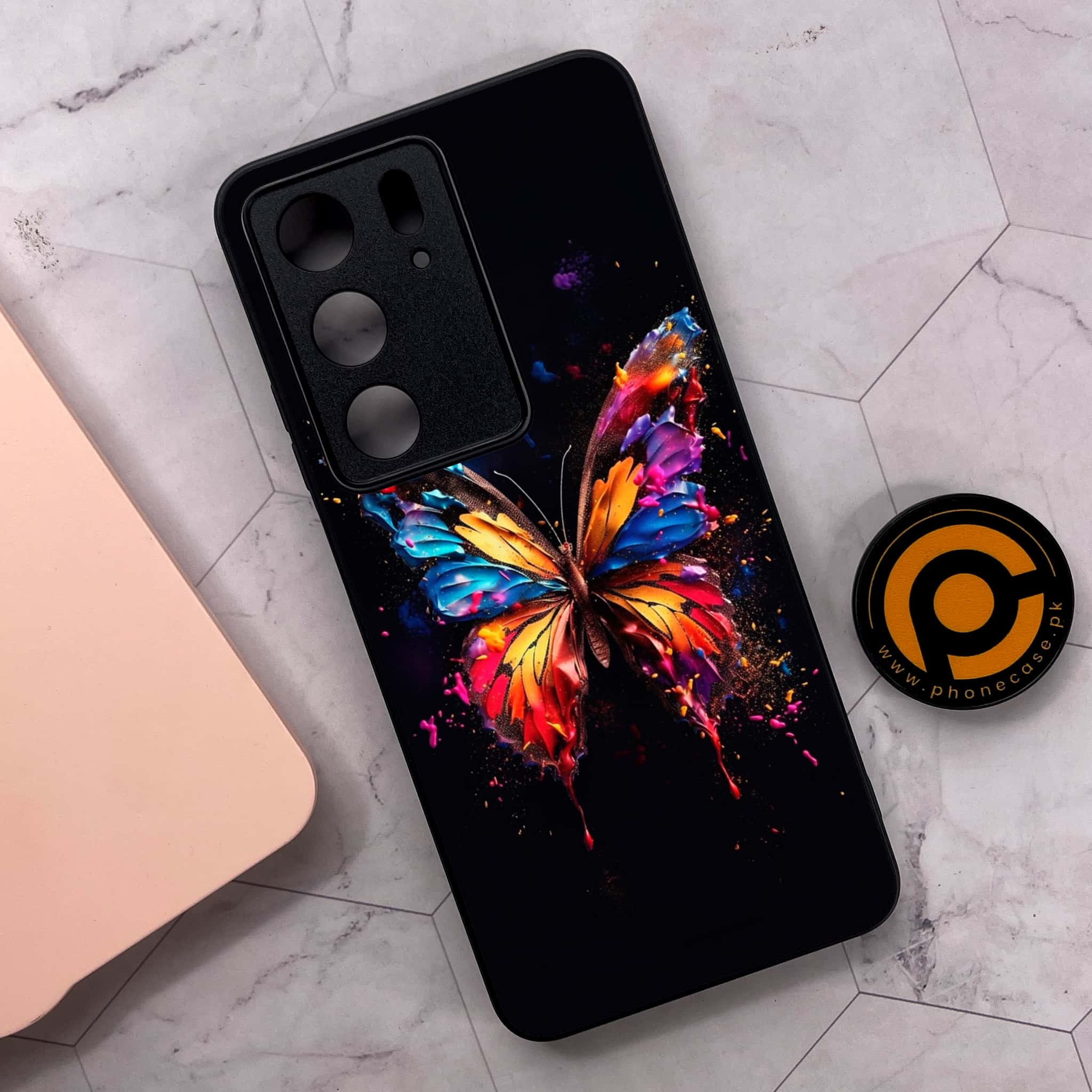 Realme C75x 4G - Butterflies Design Series - Premium Metal Printed soft Bumper shock Proof Case
