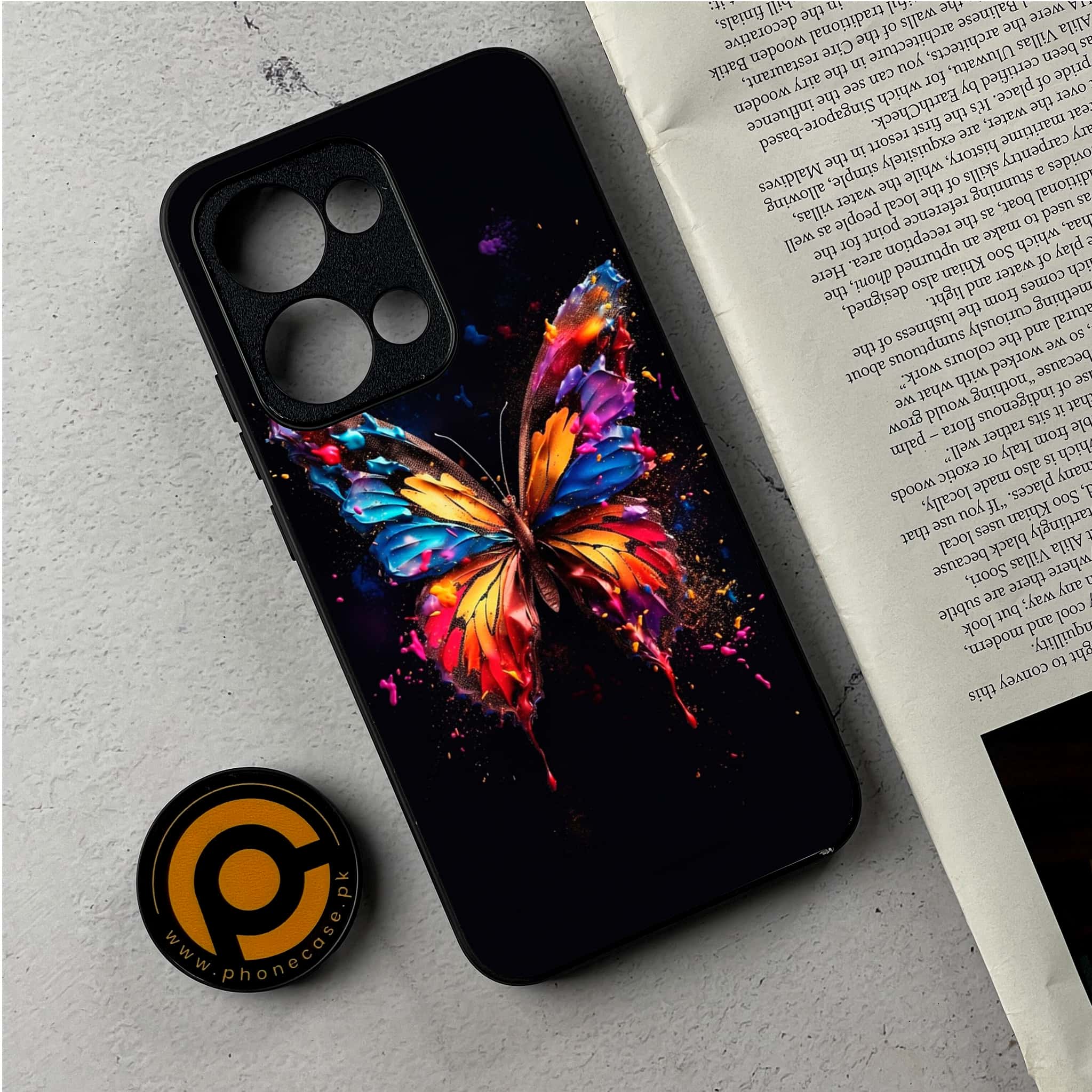 Oppo Reno 13 - Butterflies Design Series - Premium Metal Printed Soft Bumper Shockproof Case