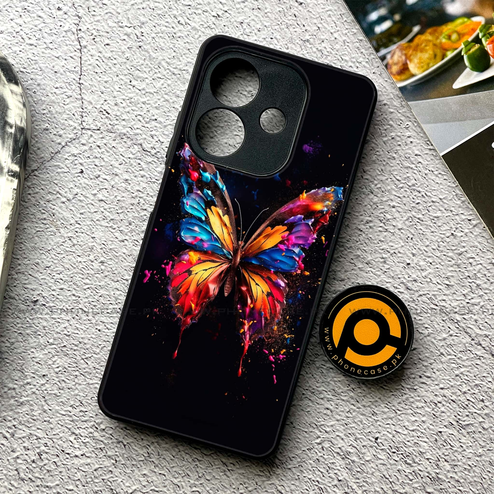 Oppo A3 2024 -Butterflies Design Series - Premium Printed Metal soft Bumper shock Proof Case