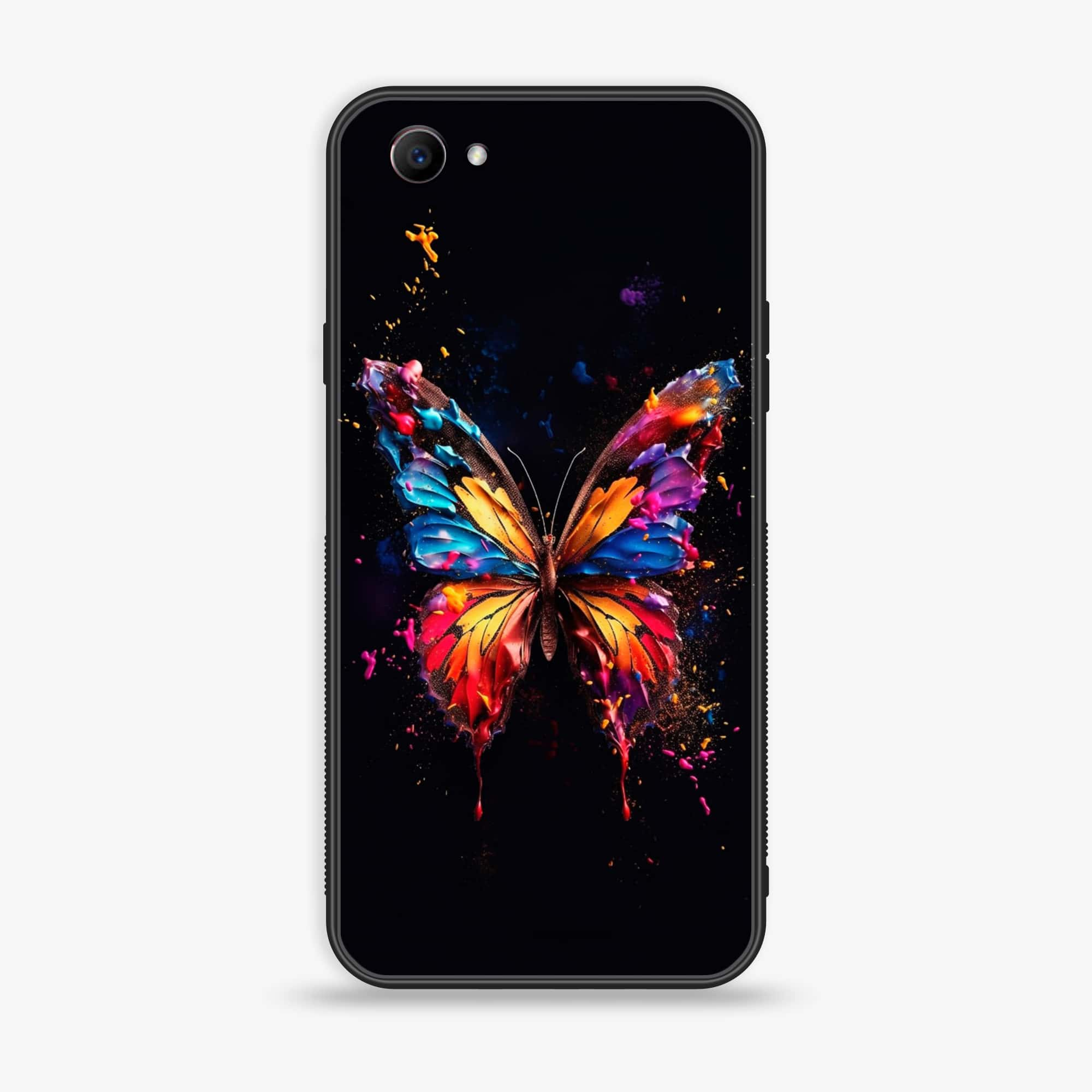 Oppo F7 Youth - Butterflies Design Series - Premium Printed Glass soft Bumper shock Proof Case