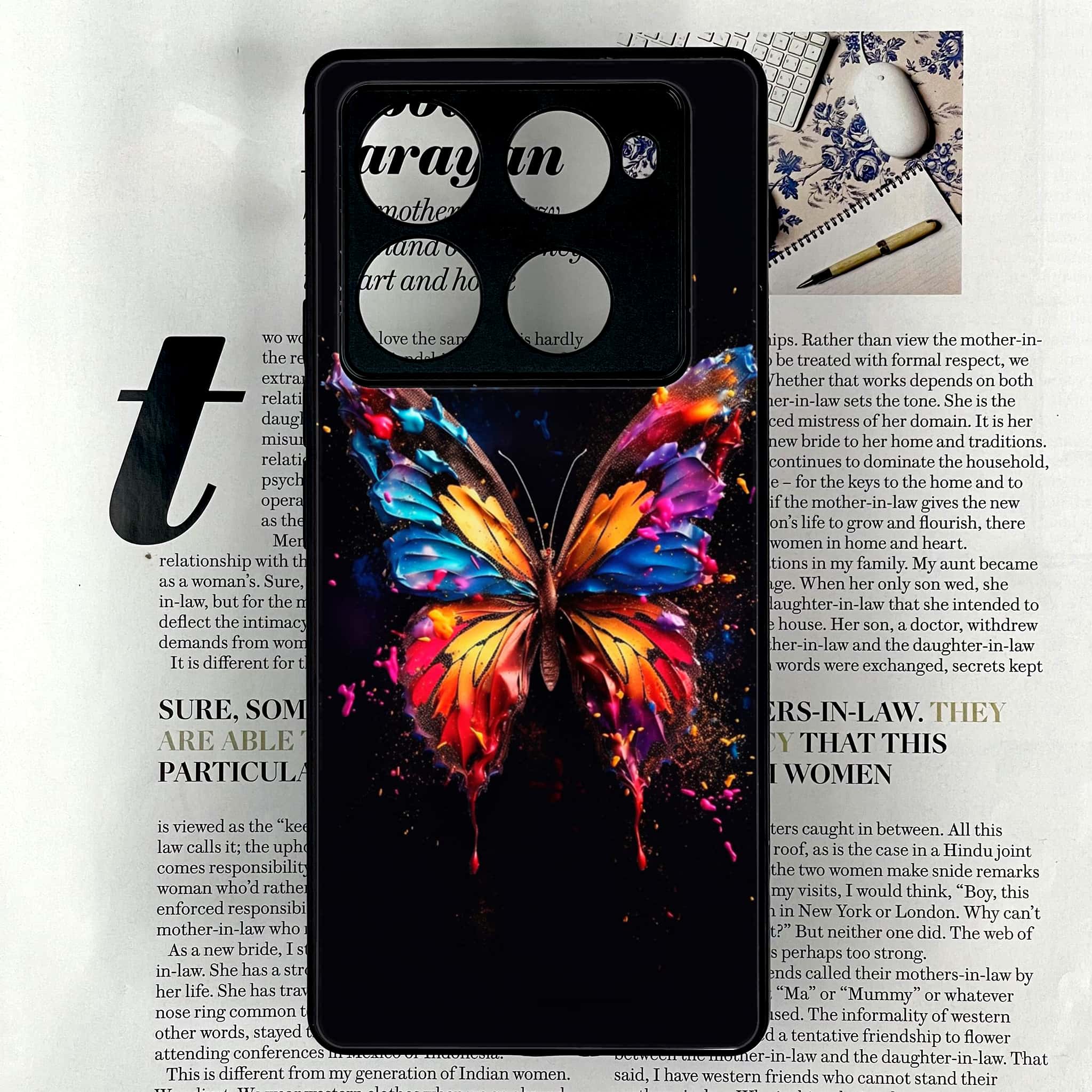 Infinix Note 40 Pro Plus - Butterflies Design Series - Premium Metal Printed soft Bumper shock Proof Case