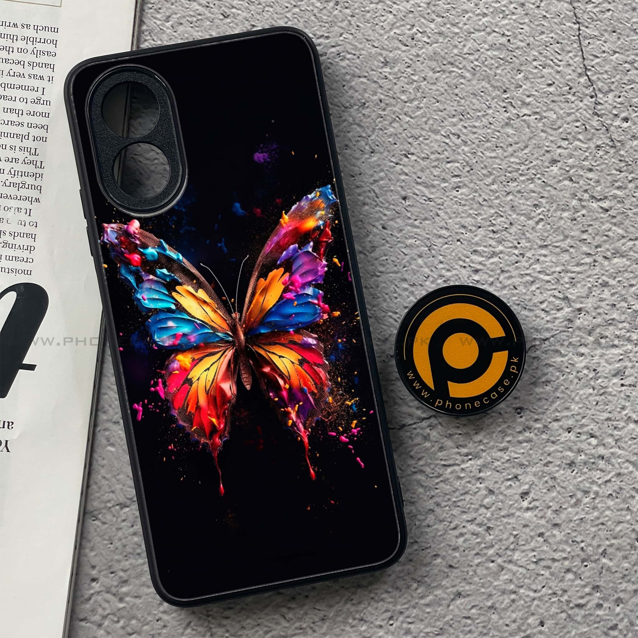 Oppo A18 4G - Butterflies Design Series - Premium Metal  Printed soft Bumper shock Proof Case