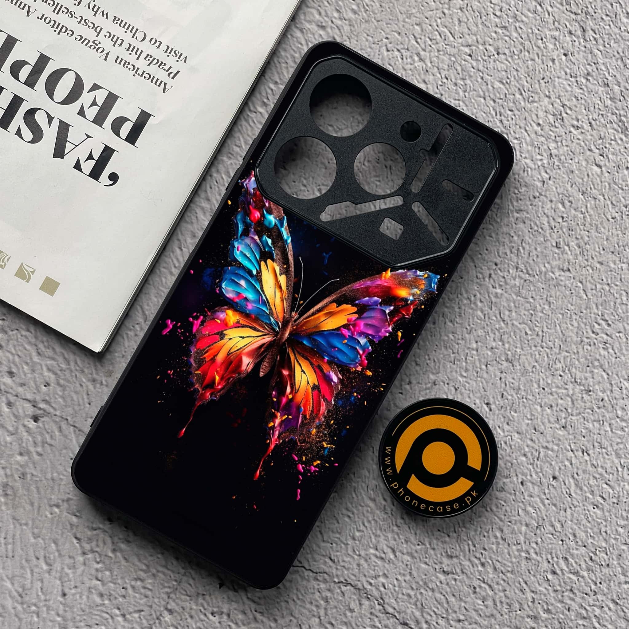 Tecno Pova 6 Neo - Butterflies Design Series - Premium Metal  Printed soft Bumper shock Proof Case