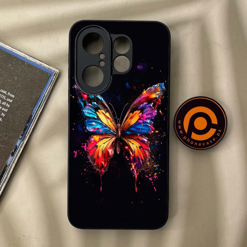 Vivo X200 FE - Butterflies Design Series - Premium Metal Printed soft Bumper Shock Proof Case