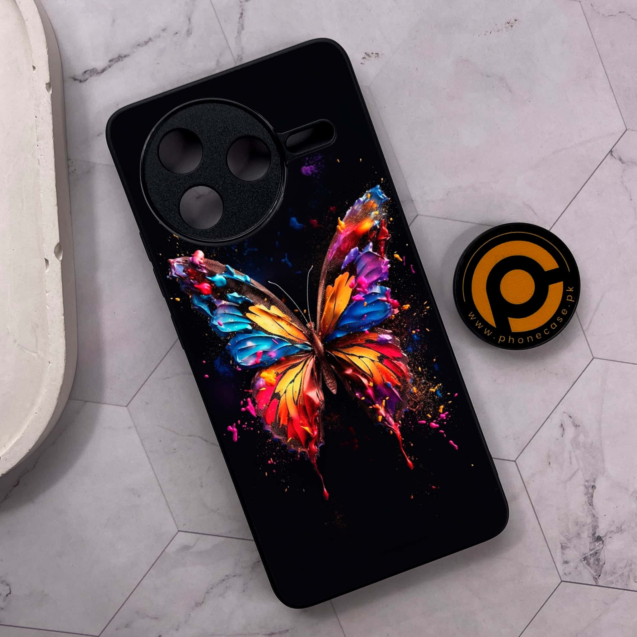 Xiaomi Poco F7 Pro 5G - Butterflies Design Series - Premium Metal Printed soft Bumper shock Proof Case