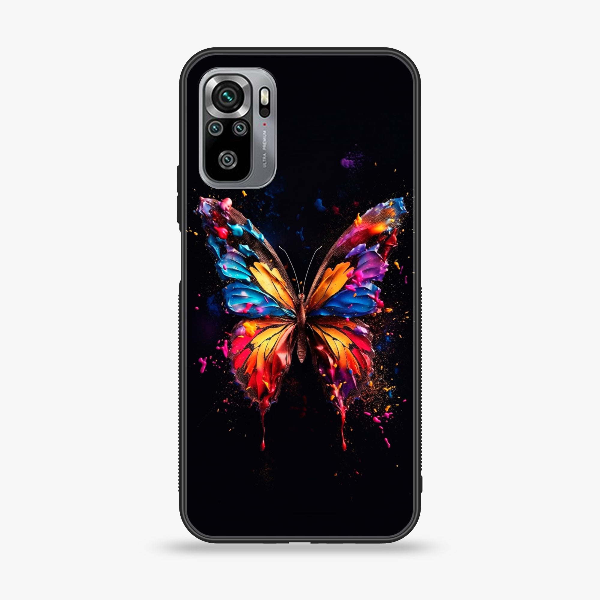 Xiaomi Redmi Note 10S- Butterflies Design Series - Premium Printed Glass soft Bumper shock Proof Case