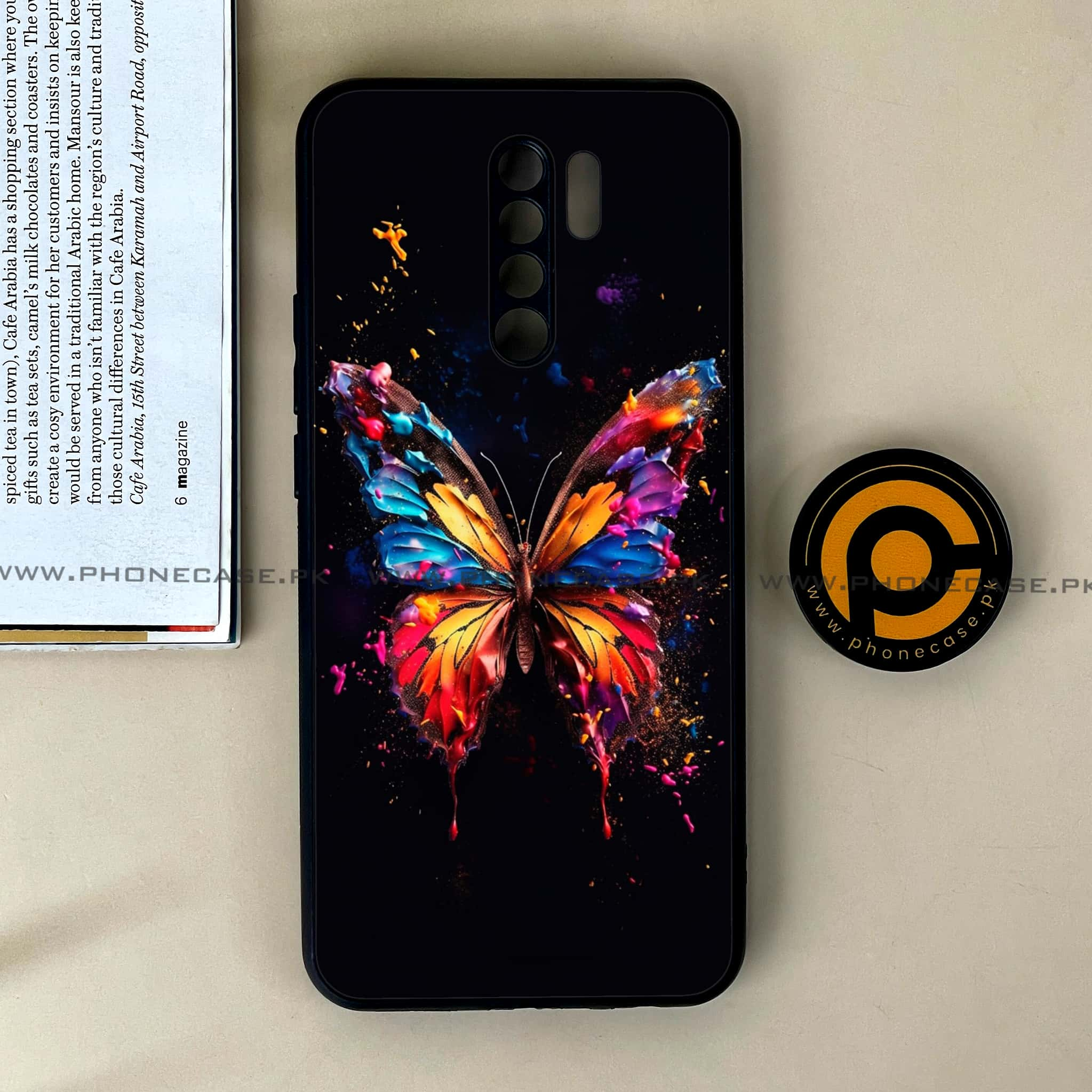 Xiaomi Redmi 9 - Butterflies Design Series - Premium Printed Glass soft Bumper shock Proof Case