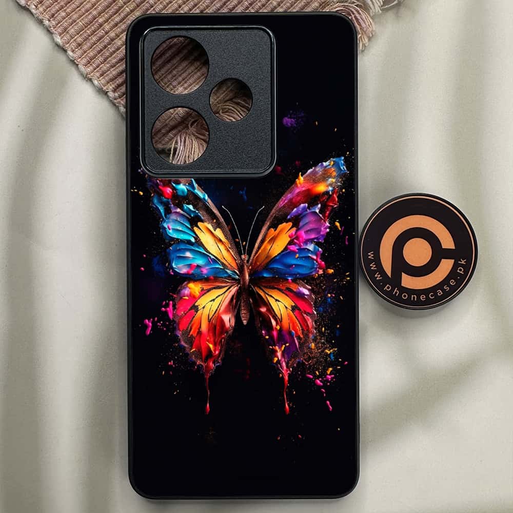 Realme GT 7T - Butterflies Design Series - Premium Metal Printed soft Bumper shock Proof Case