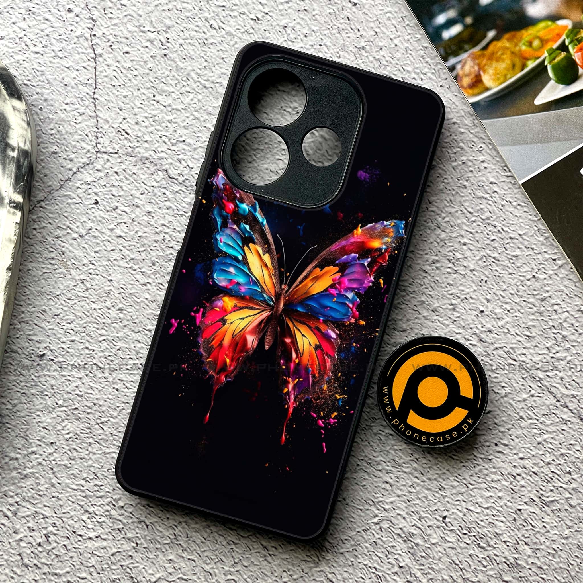 Oppo A5 Pro - Butterflies Design - Premium Metal Printed soft Bumper shock Proof Case  Biohazard Sign Series